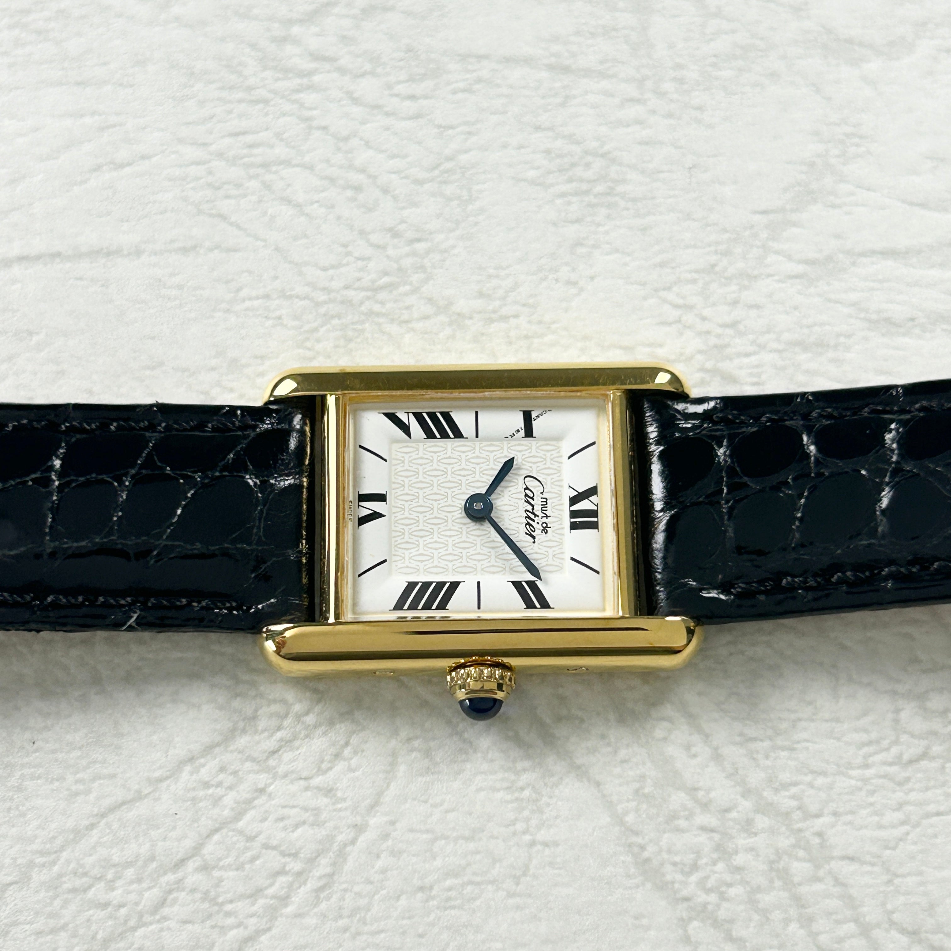 [Cartier] Cartier Must Tank SM Roman Dial with Genuine D Buckle