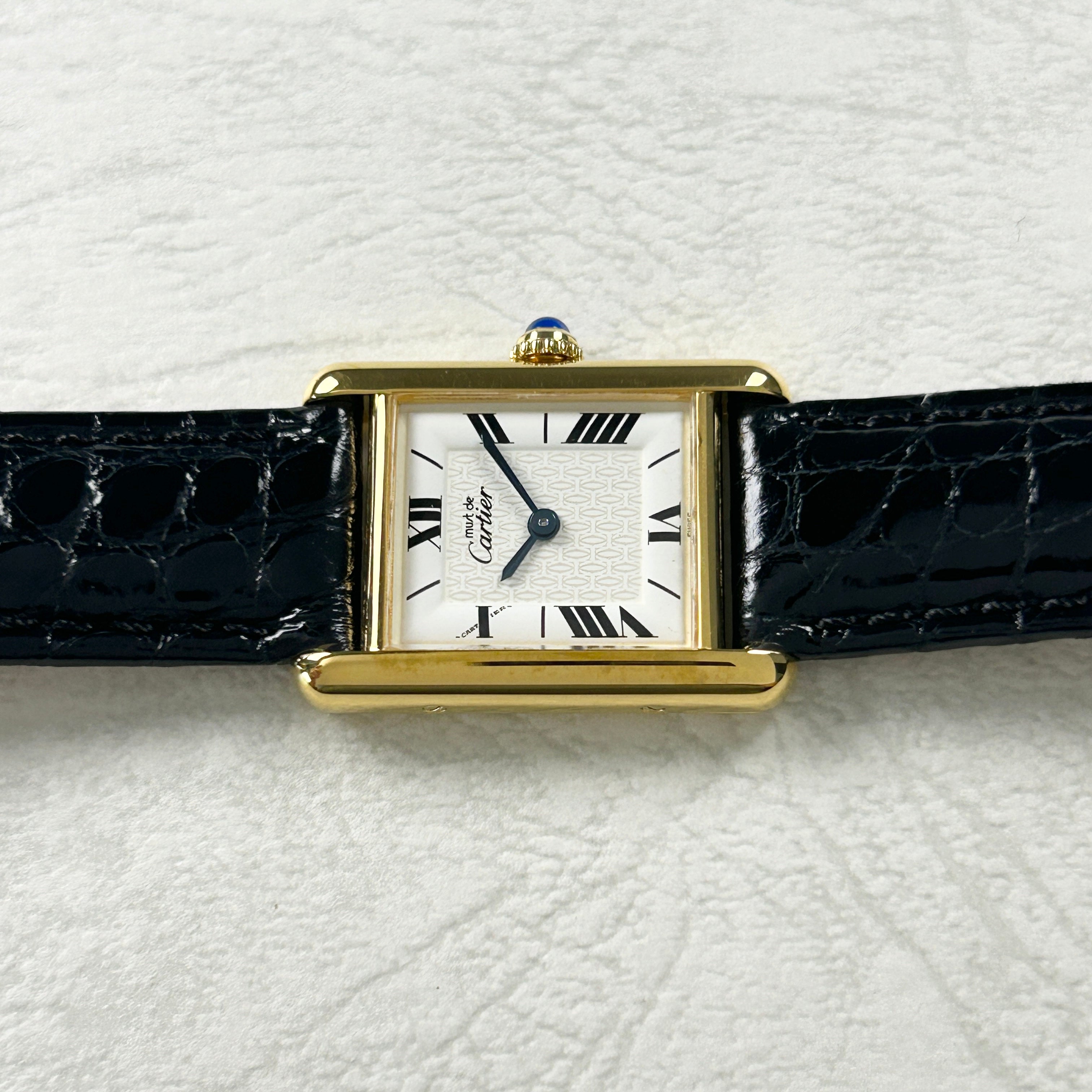 [Cartier] Cartier Must Tank SM Roman Dial with Genuine D Buckle