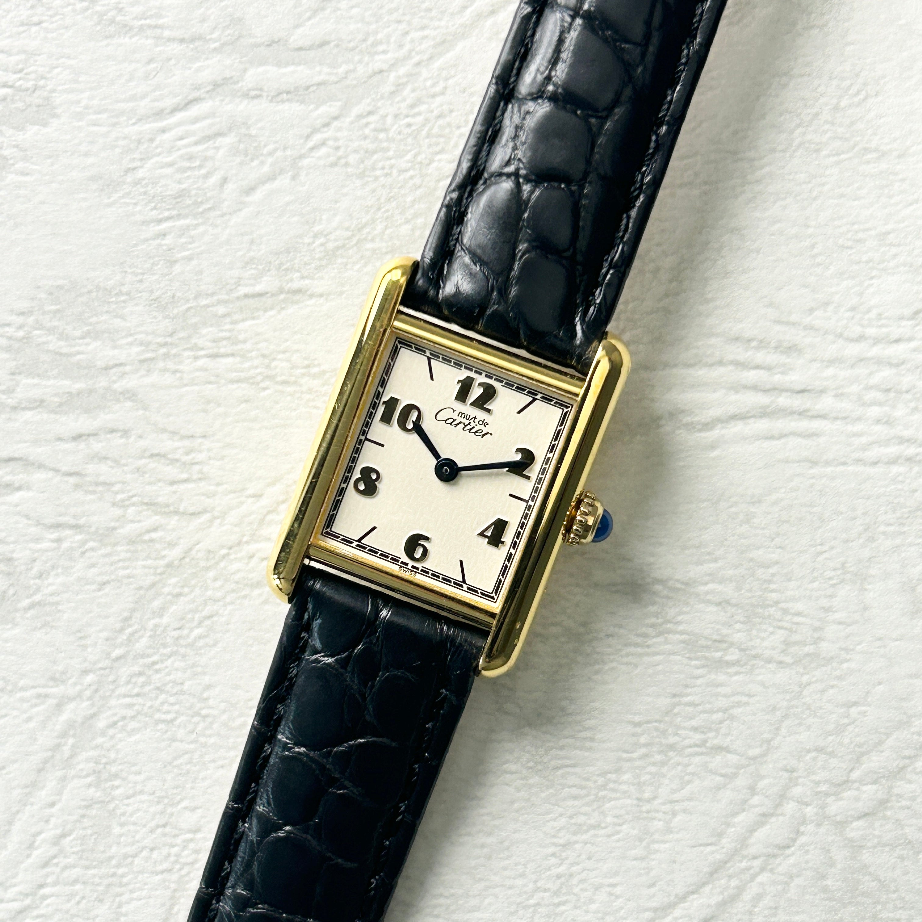 [Cartier] Cartier Must Tank SM Flying Arabic with genuine D buckle