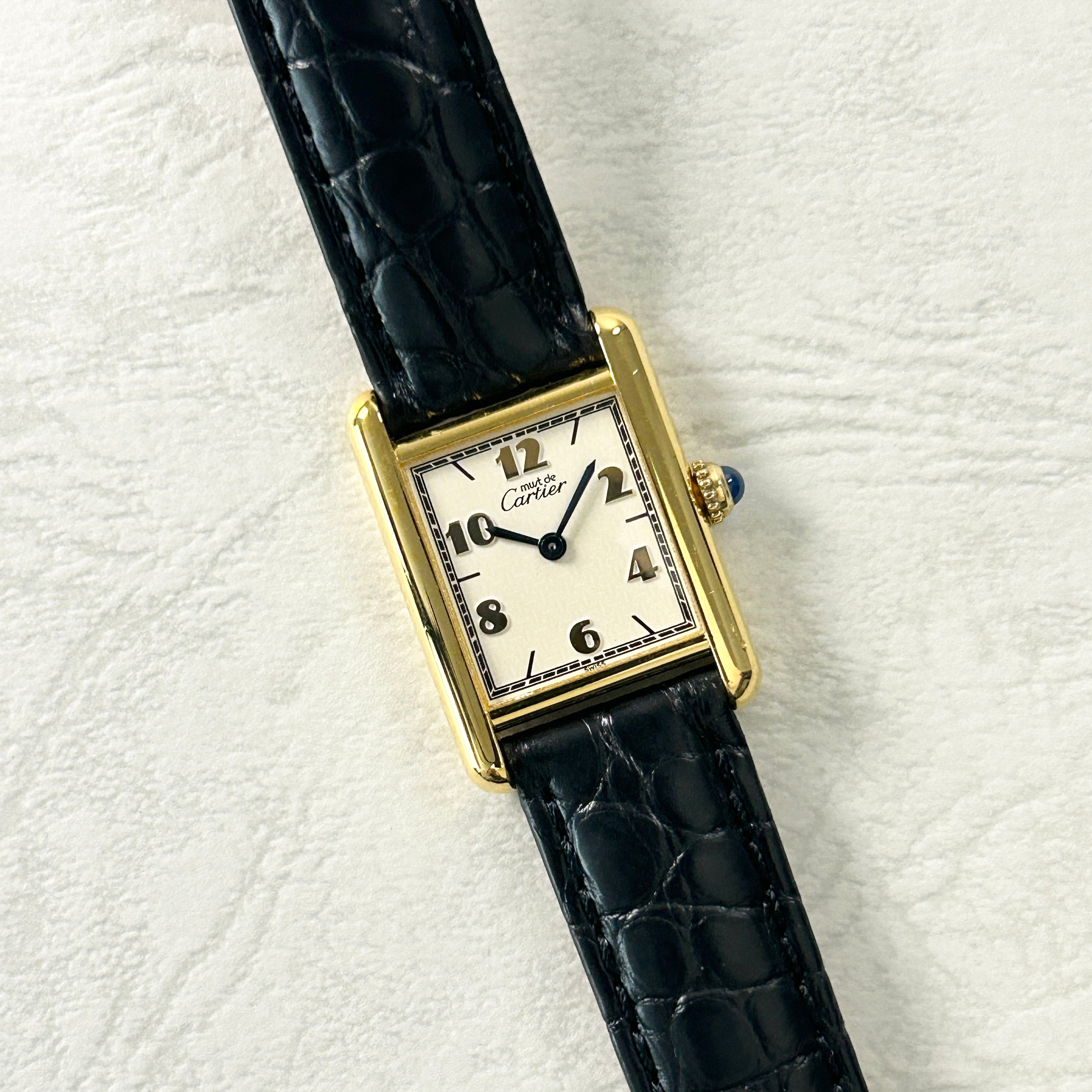 [Cartier] Cartier Must Tank SM Flying Arabic with genuine D buckle