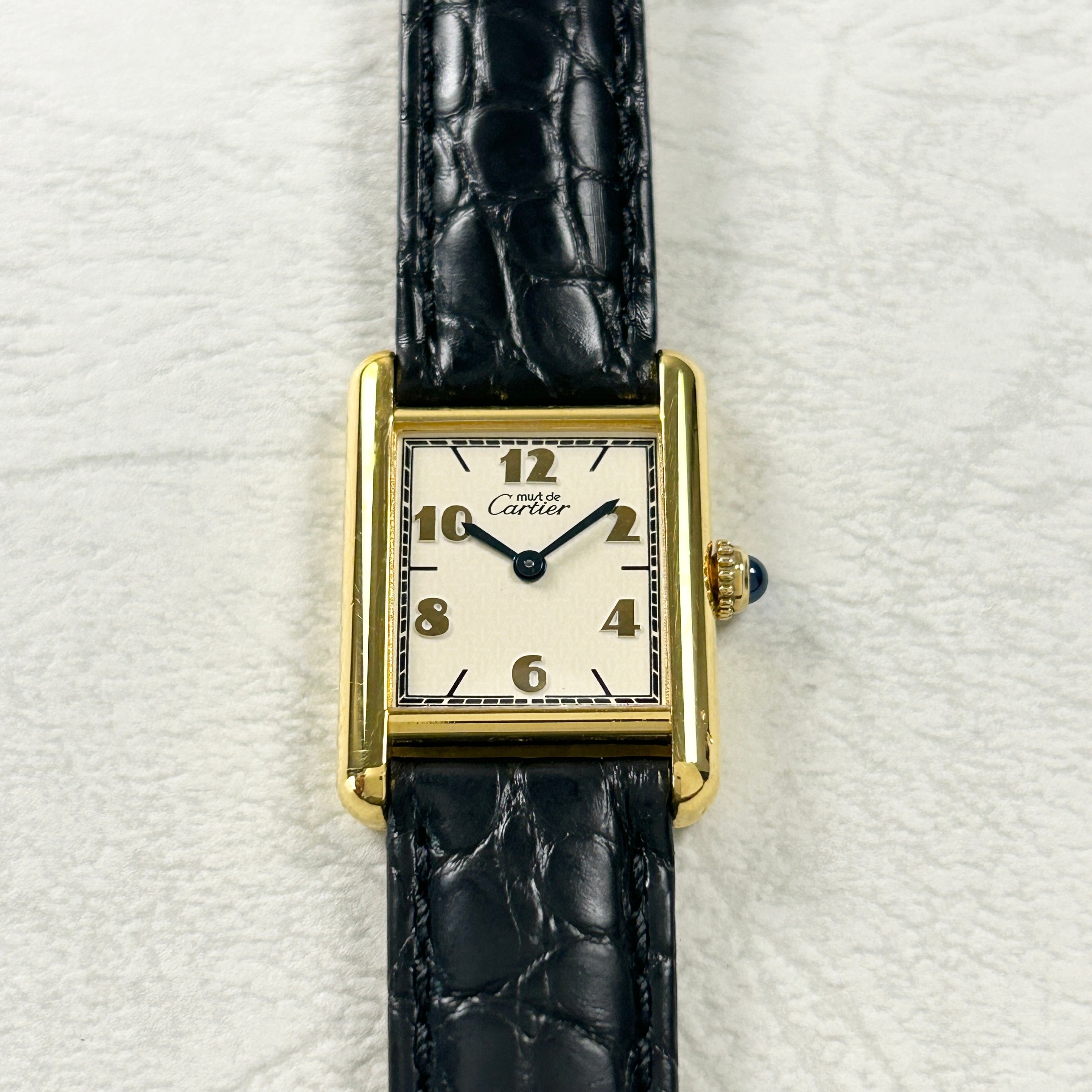 [Cartier] Cartier Must Tank SM Flying Arabic with genuine D buckle