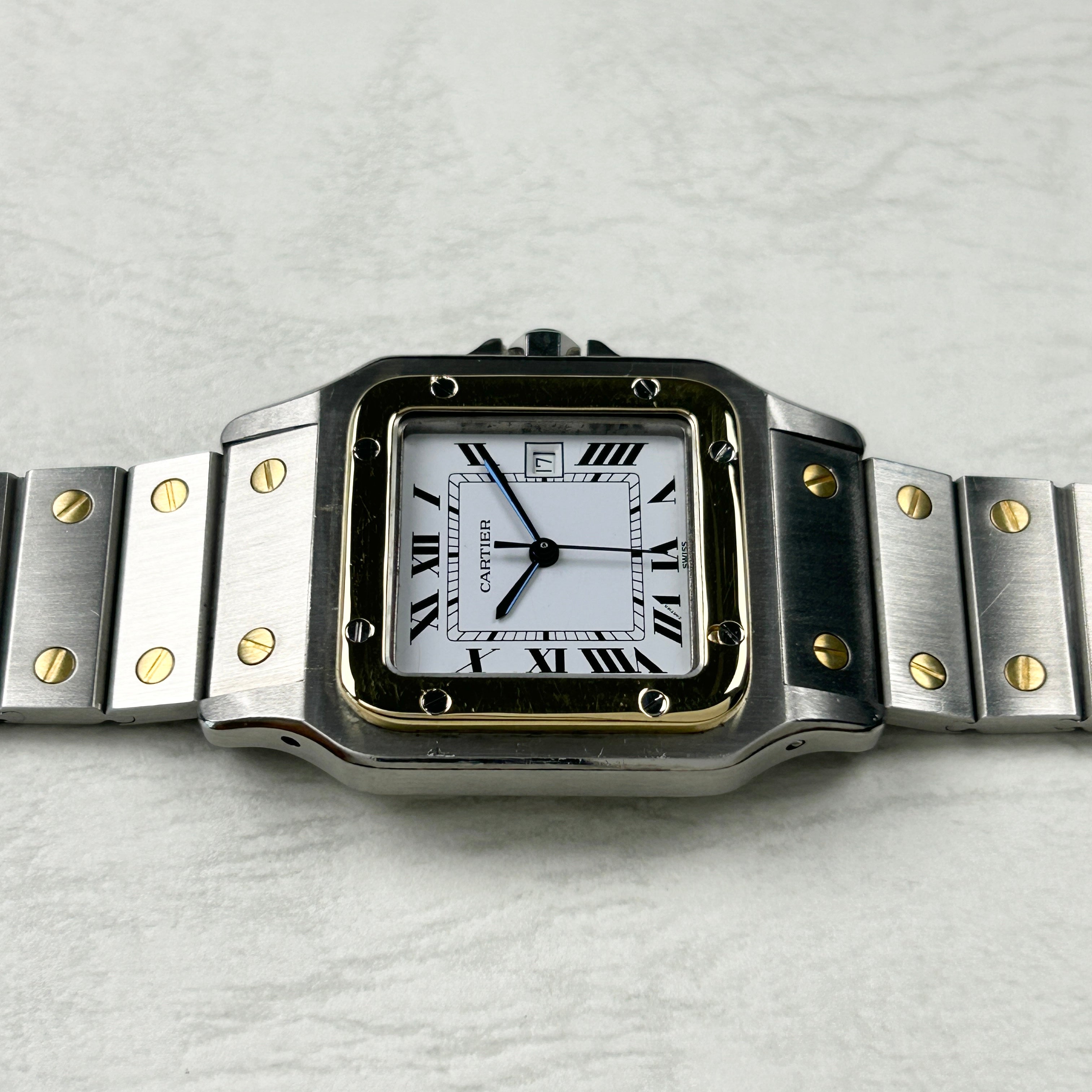 【Cartier】カルティエ<BR>サントスガルベ LM自動巻き 18KYG×SS