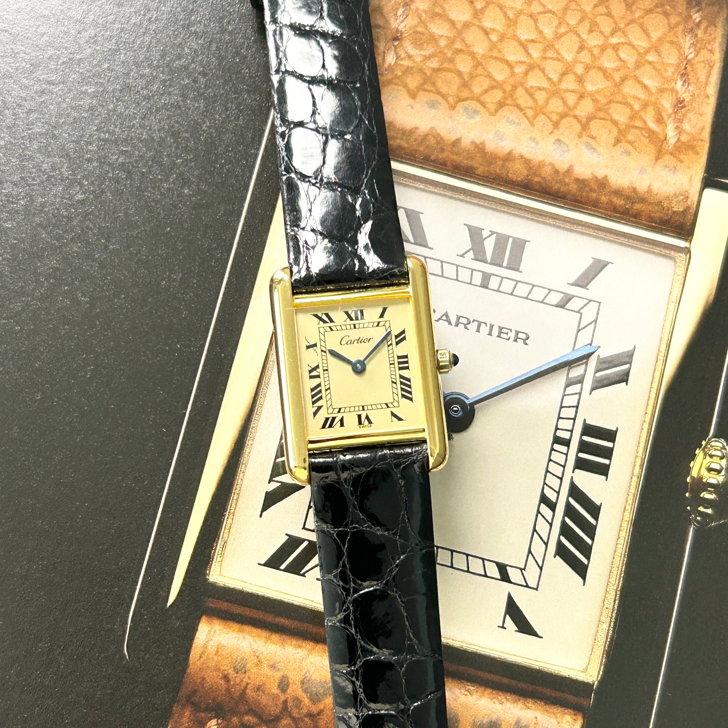 【Cartier】カルティエ<BR>マストタンク SMシャンパンローマQZ