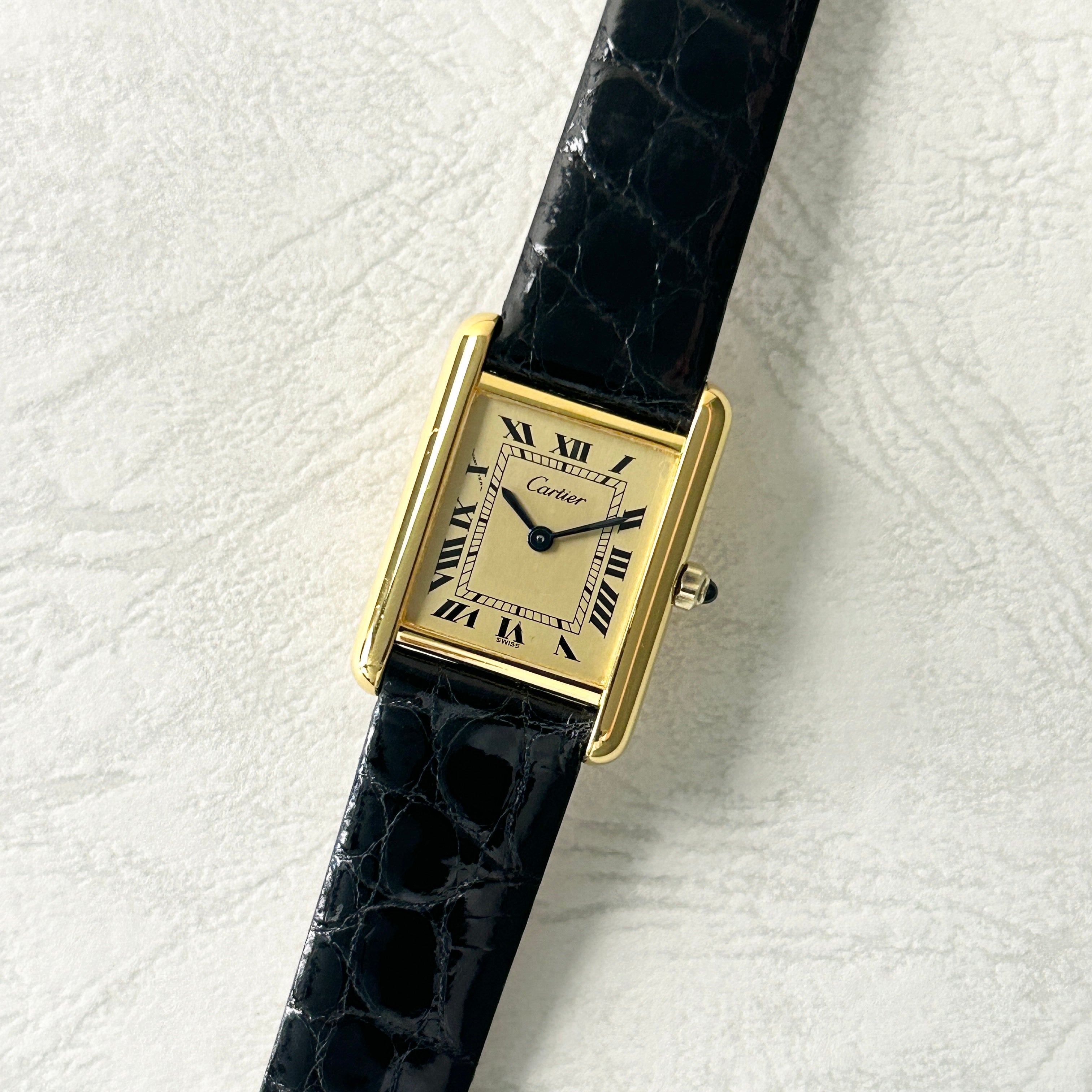 【Cartier】カルティエ<BR>マストタンク SMシャンパンローマQZ