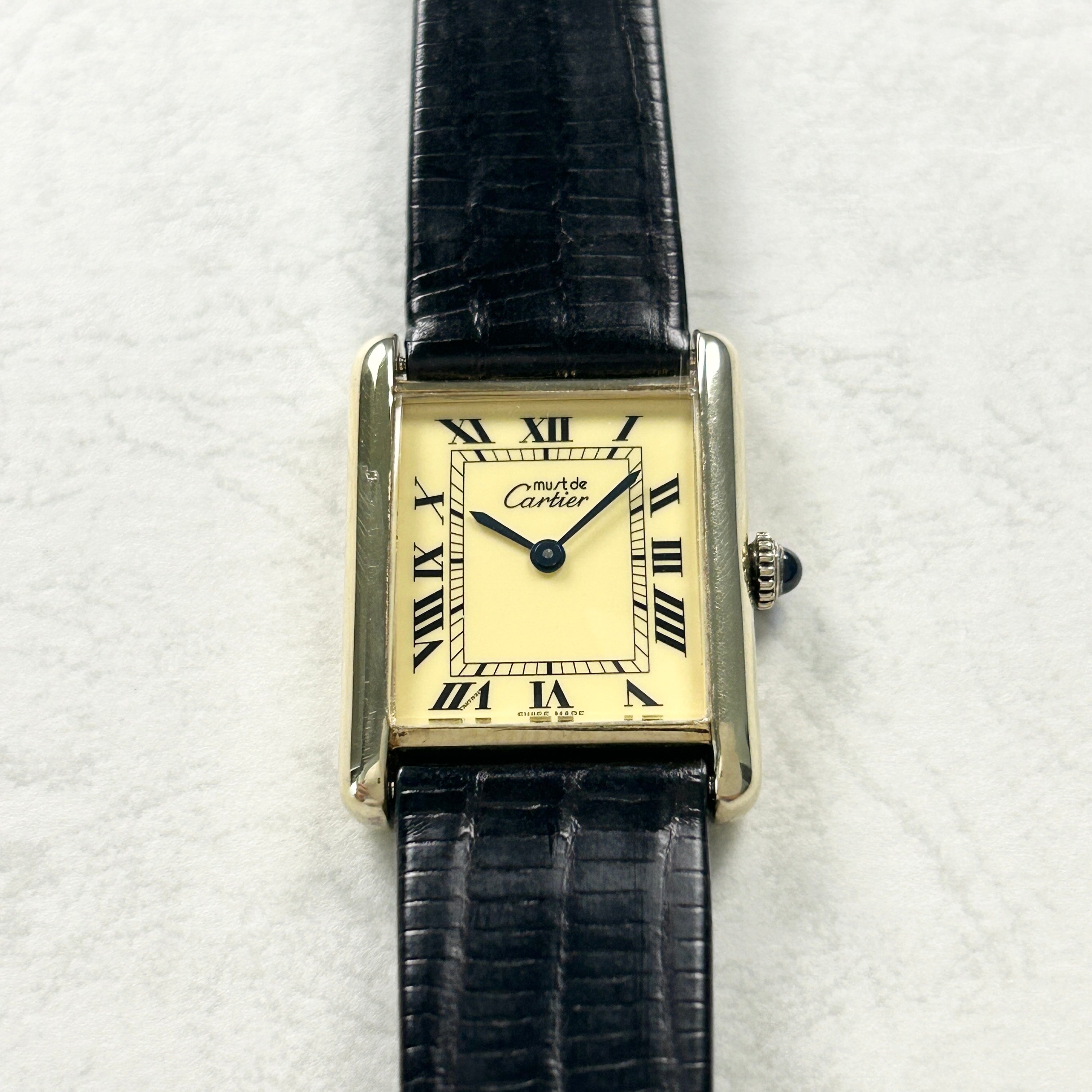 [Cartier] Cartier Must Tank LM Manual Winding Ivory Roman "SWISS MADE"