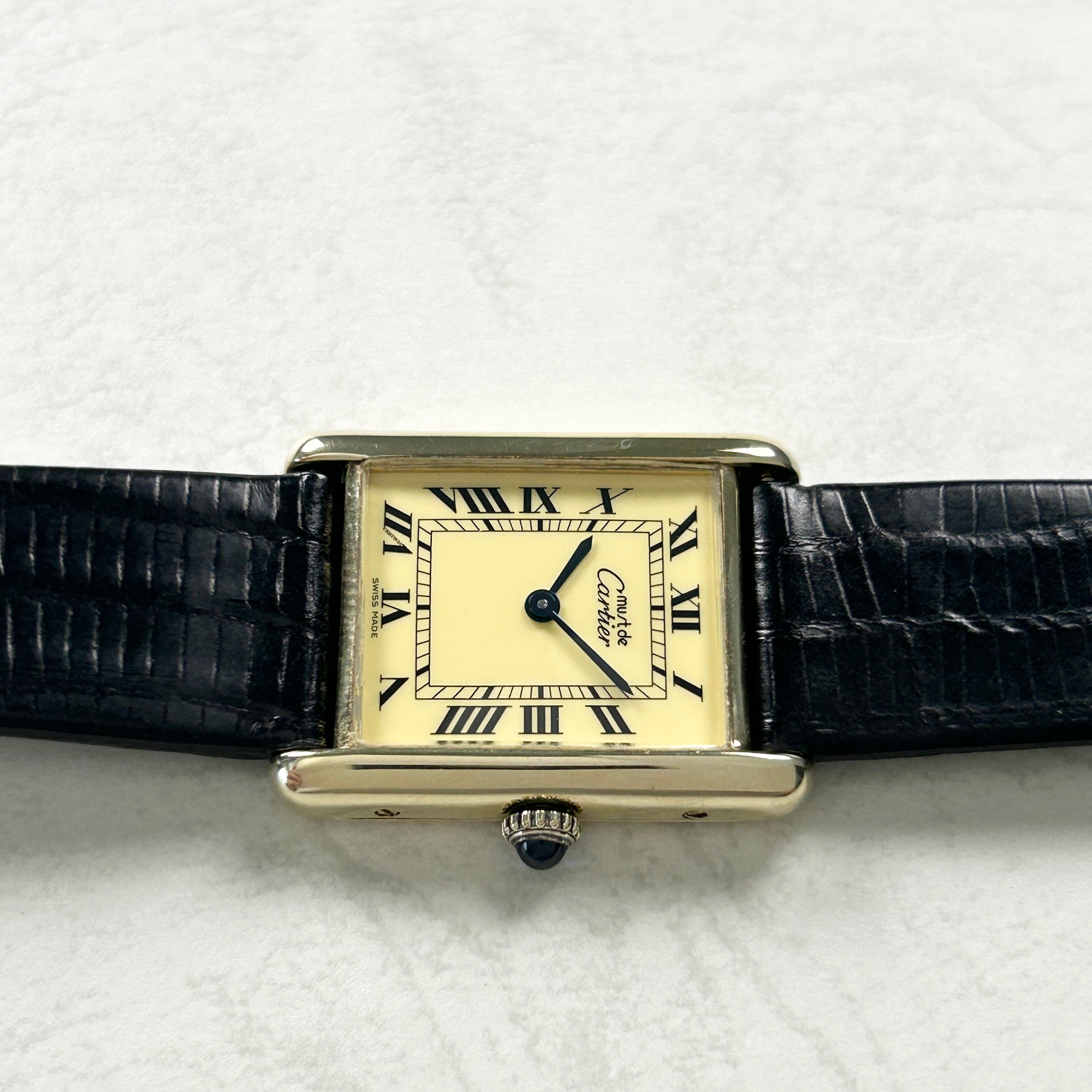 [Cartier] Cartier Must Tank LM Manual Winding Ivory Roman "SWISS MADE"