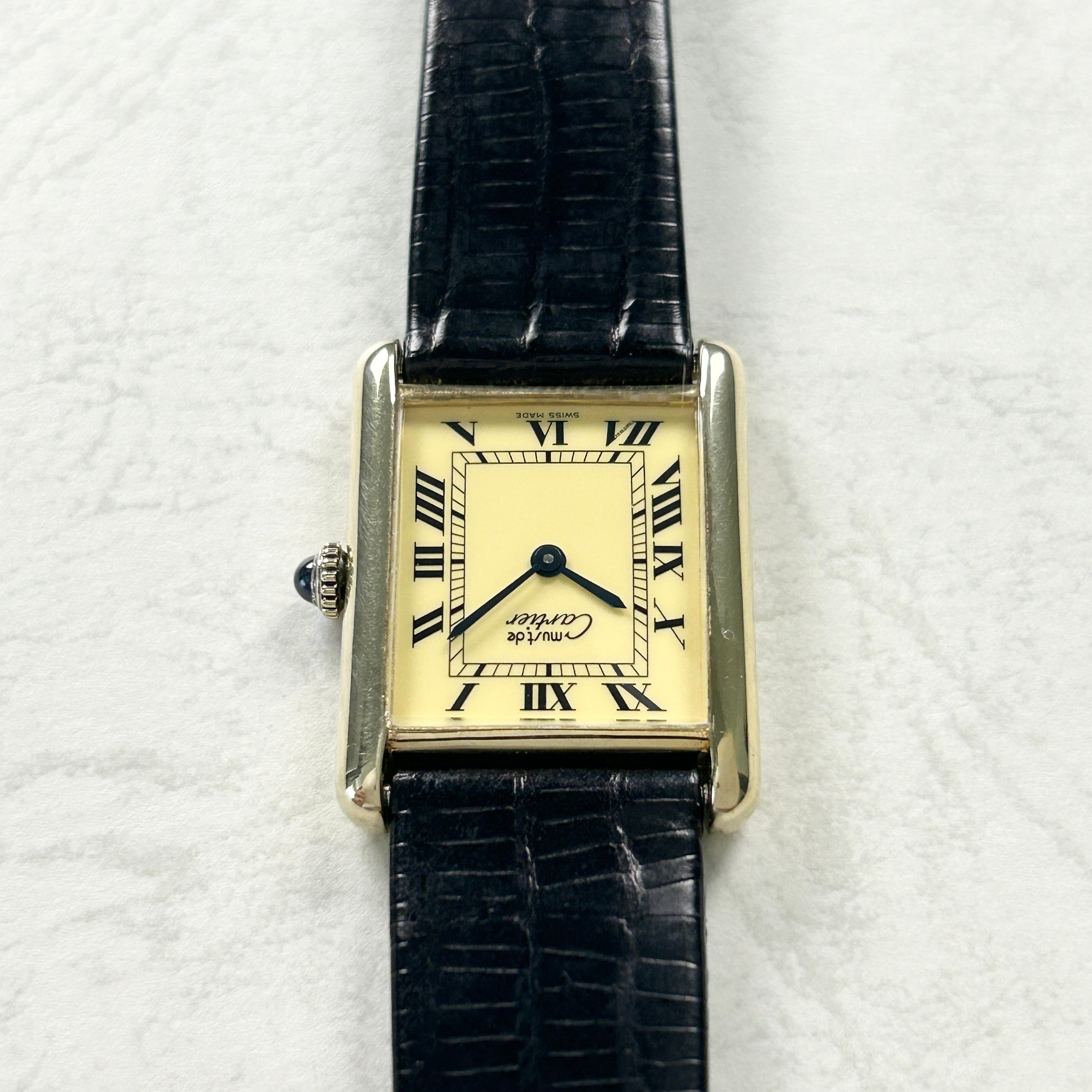 [Cartier] Cartier Must Tank LM Manual Winding Ivory Roman "SWISS MADE"