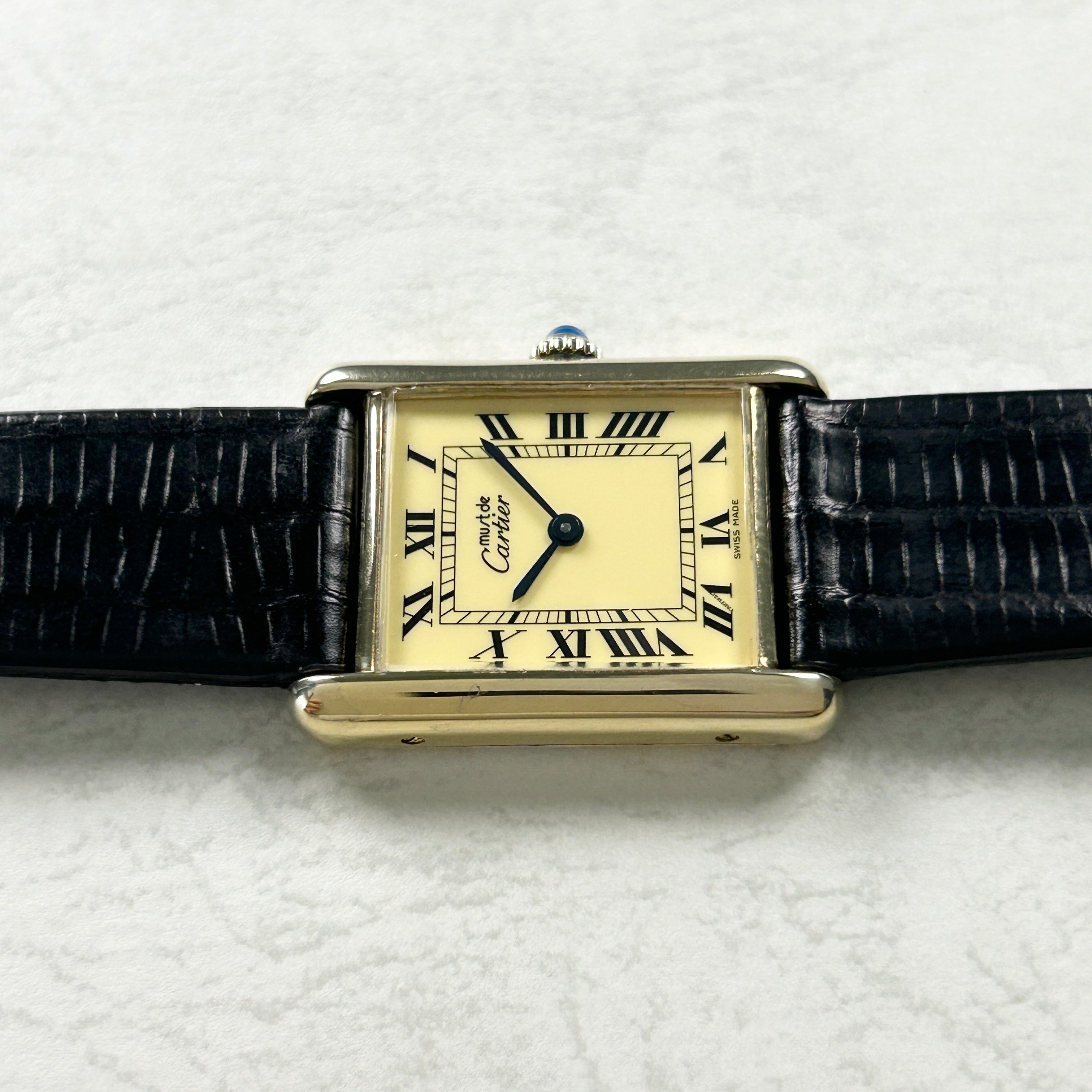 [Cartier] Cartier Must Tank LM Manual Winding Ivory Roman "SWISS MADE"