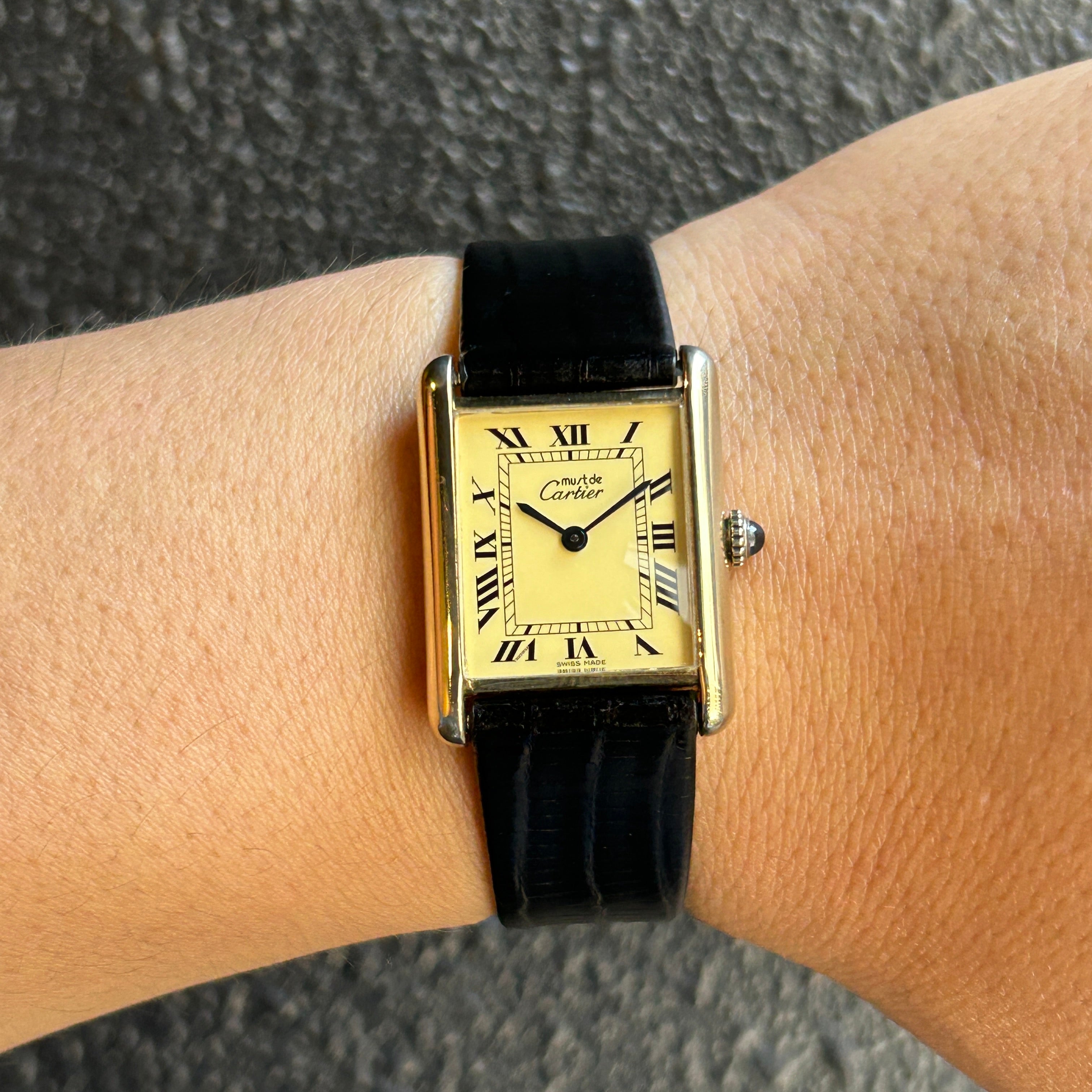 [Cartier] Cartier Must Tank LM Manual Winding Ivory Roman "SWISS MADE"