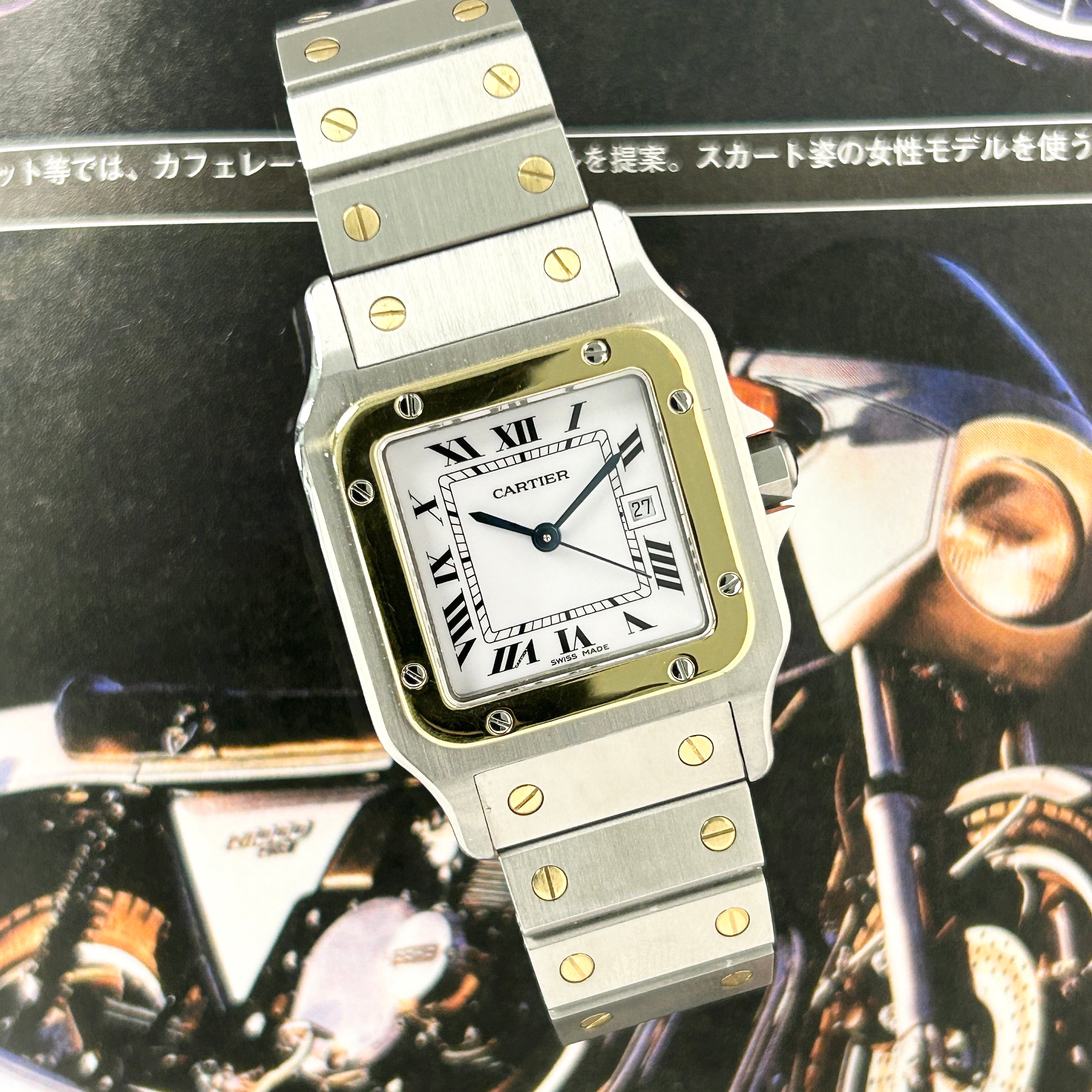 【Cartier】カルティエ<BR>サントスガルベ LM自動巻き 18KYG×SS