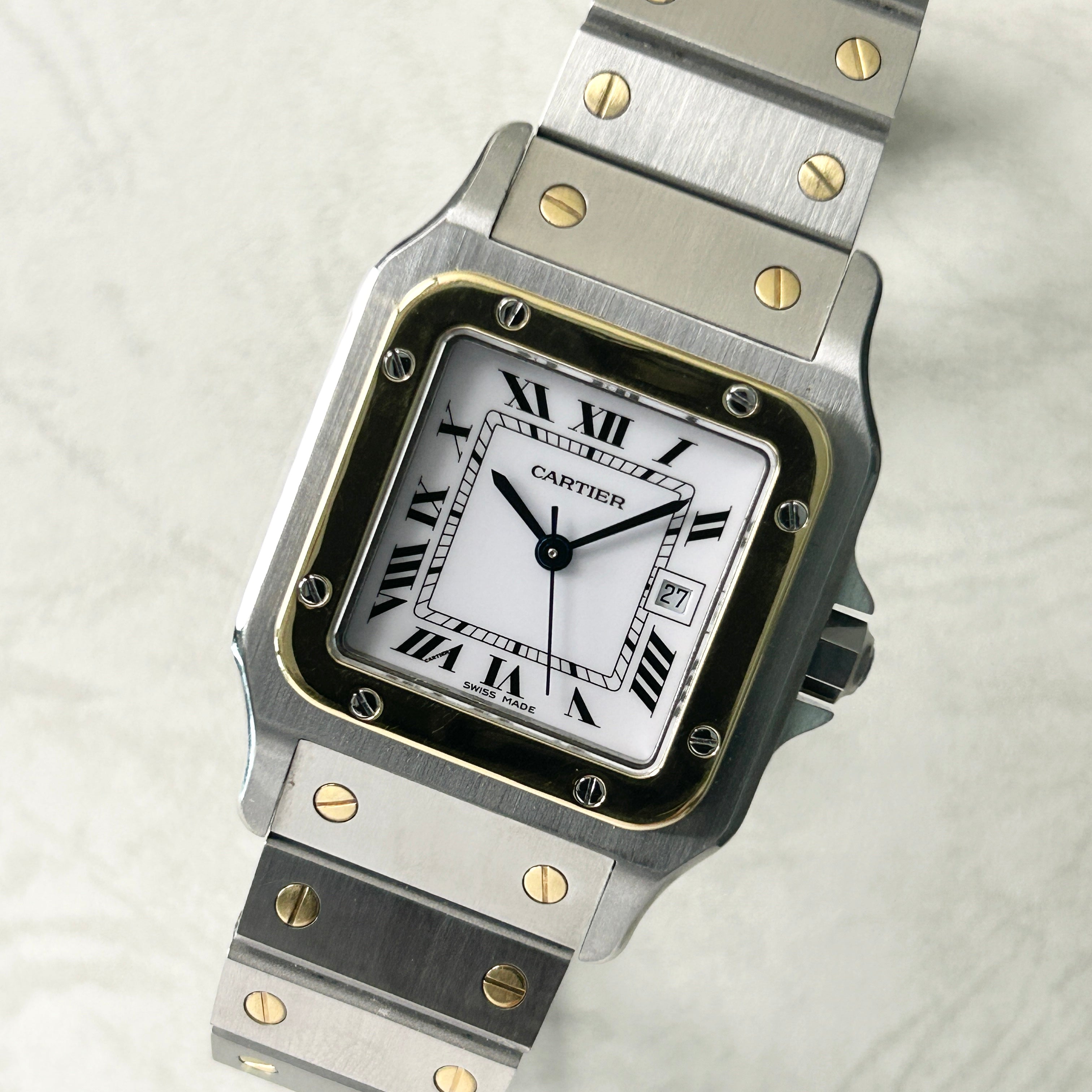 Cartier】カルティエサントスガルベ LM自動巻き 18KYG×SS