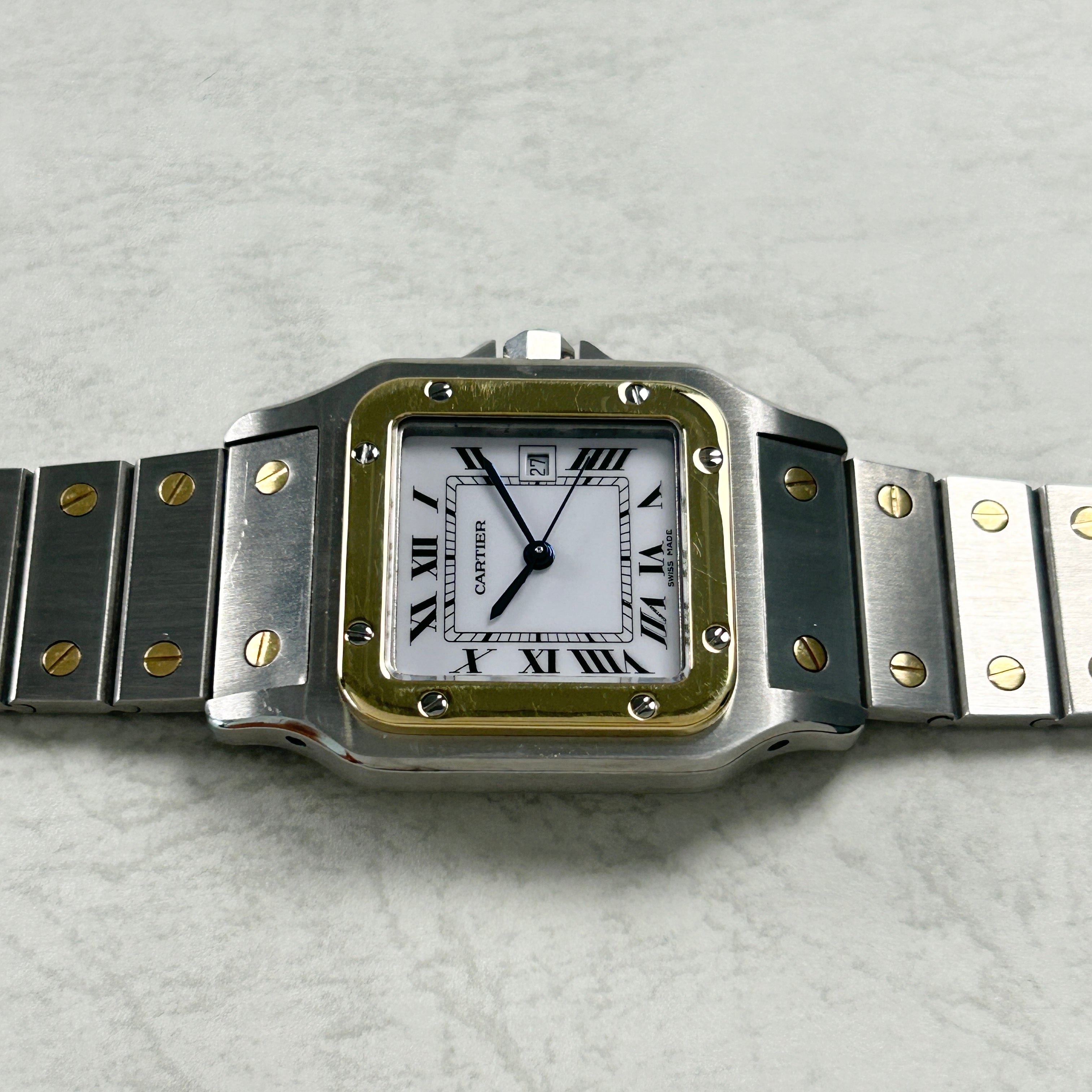 【Cartier】カルティエ<BR>サントスガルベ LM自動巻き 18KYG×SS