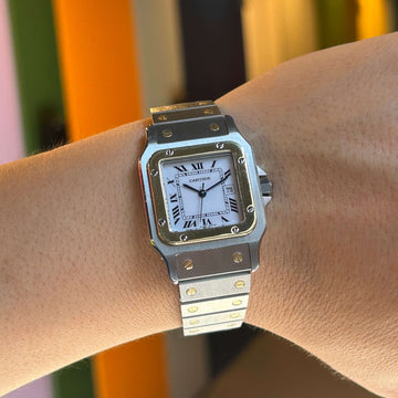Cartier】カルティエサントスガルベ LM自動巻き 18KYG×SS
