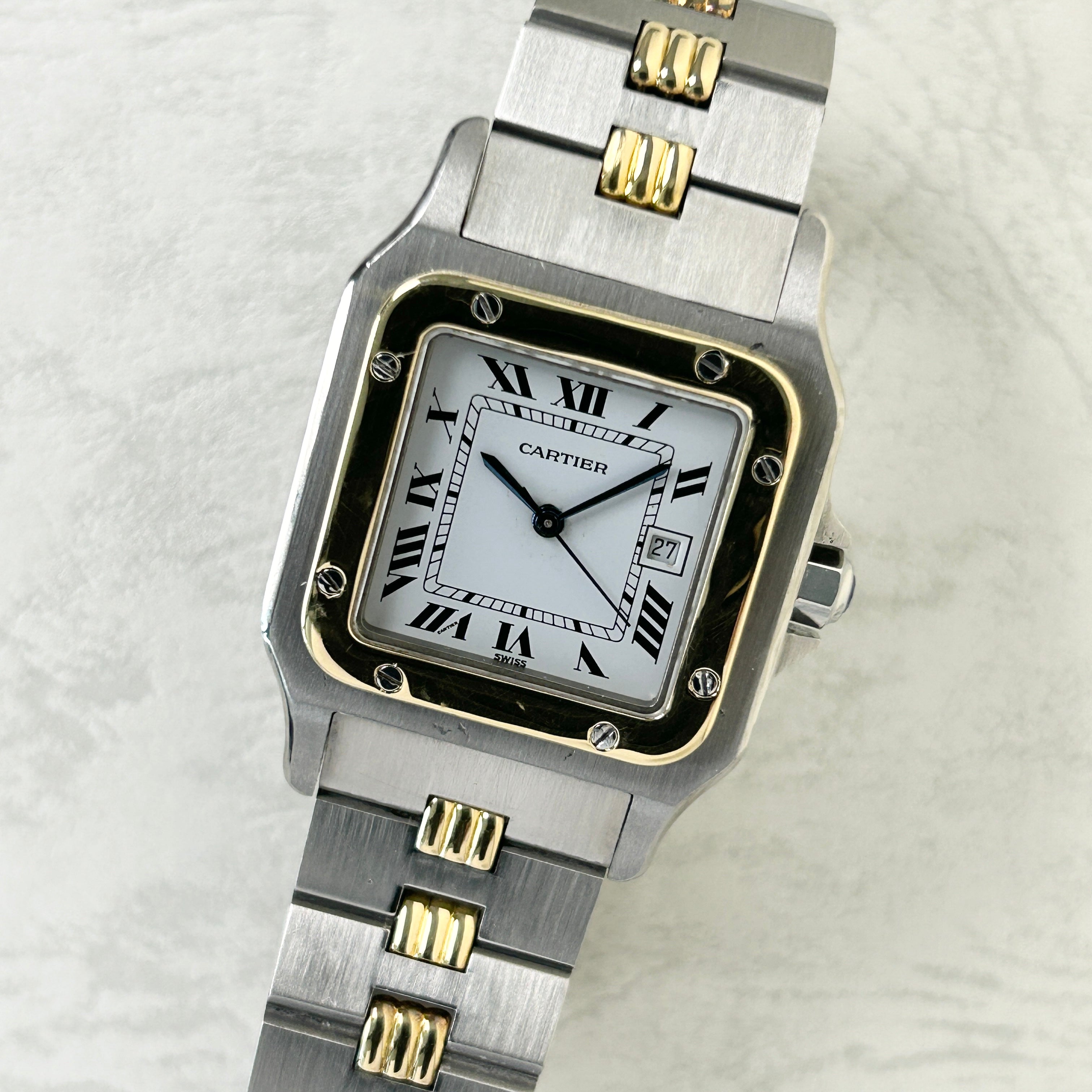 [Cartier] Cartier Santos Galbee LM Gadron Bracelet 18KYG x SS