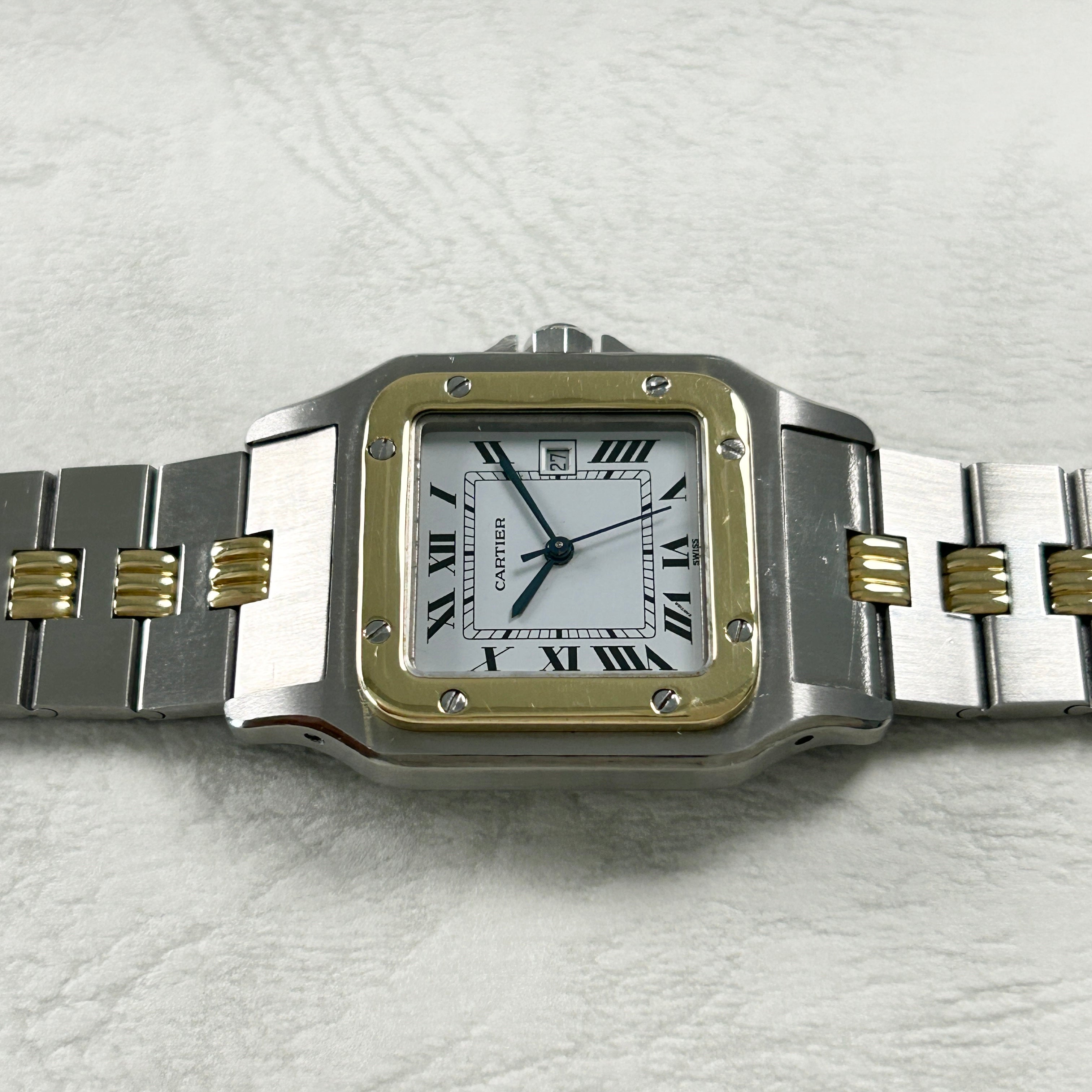 [Cartier] Cartier Santos Galbee LM Gadron Bracelet 18KYG x SS