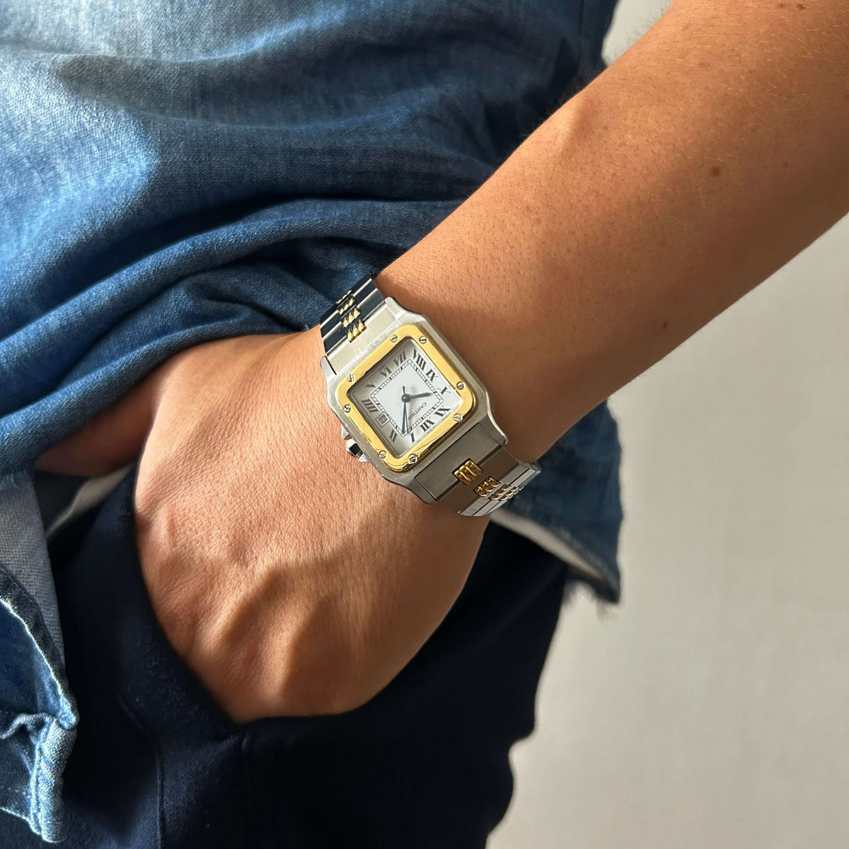 Cartier】カルティエサントスガルベ LMゴドロンブレスレット 18KYG×SS