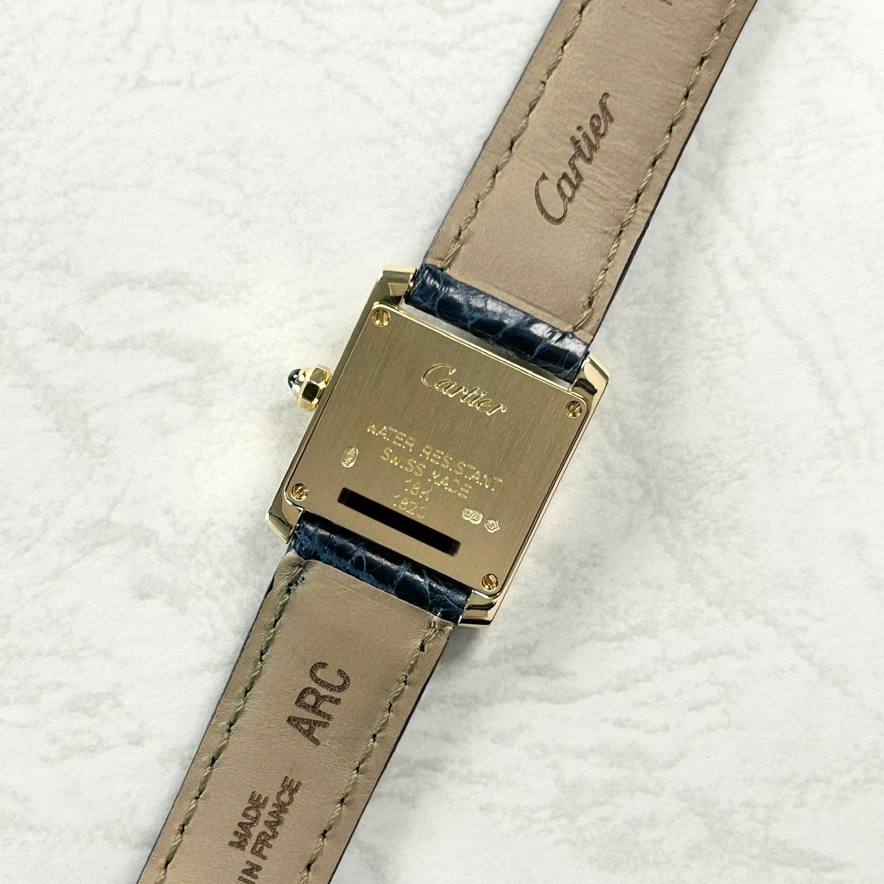 【Cartier】カルティエ<BR>タンクフランセーズ SM 18KYG 純正18金Dバックル付き