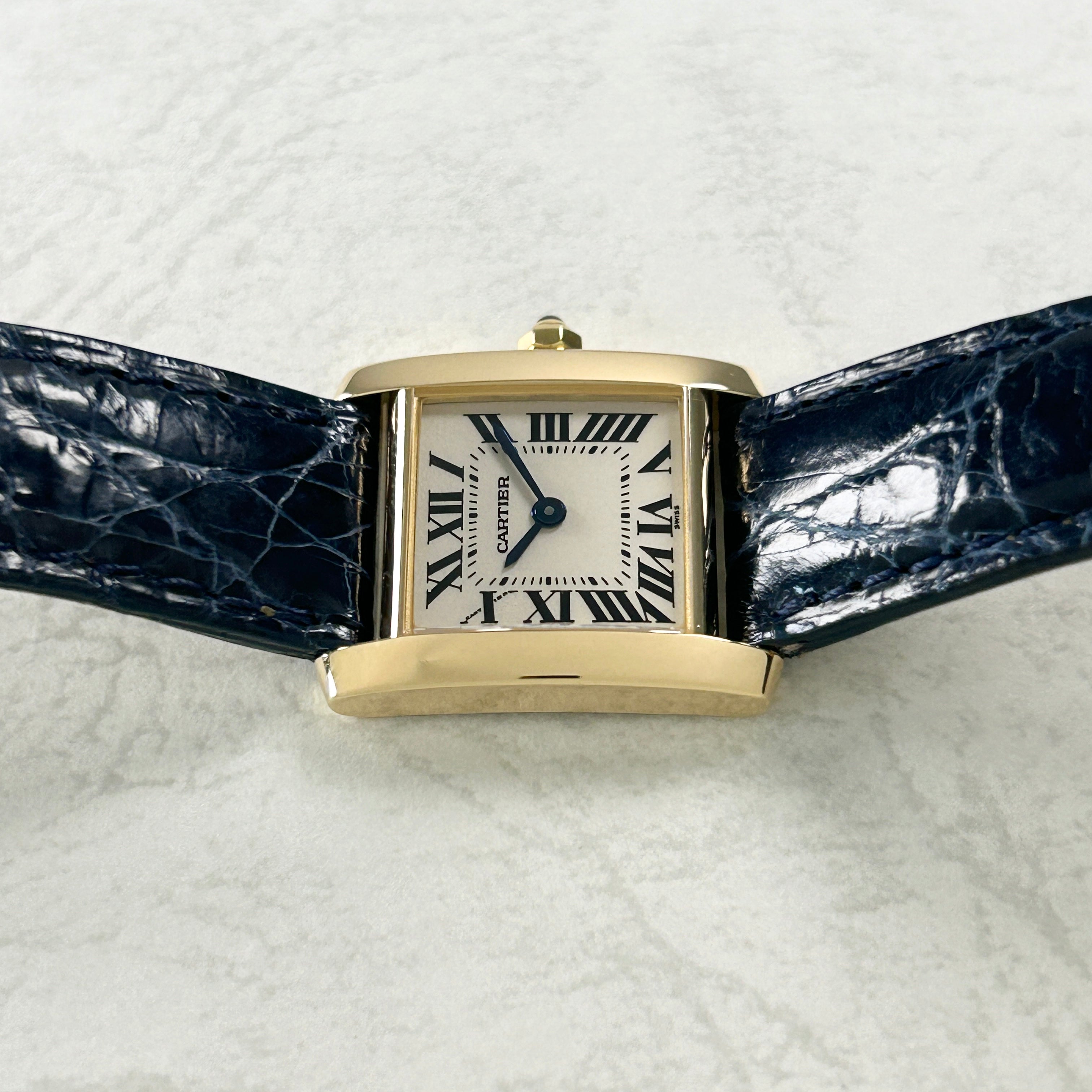 【Cartier】カルティエ<BR>タンクフランセーズ SM 18KYG 純正18金Dバックル付き