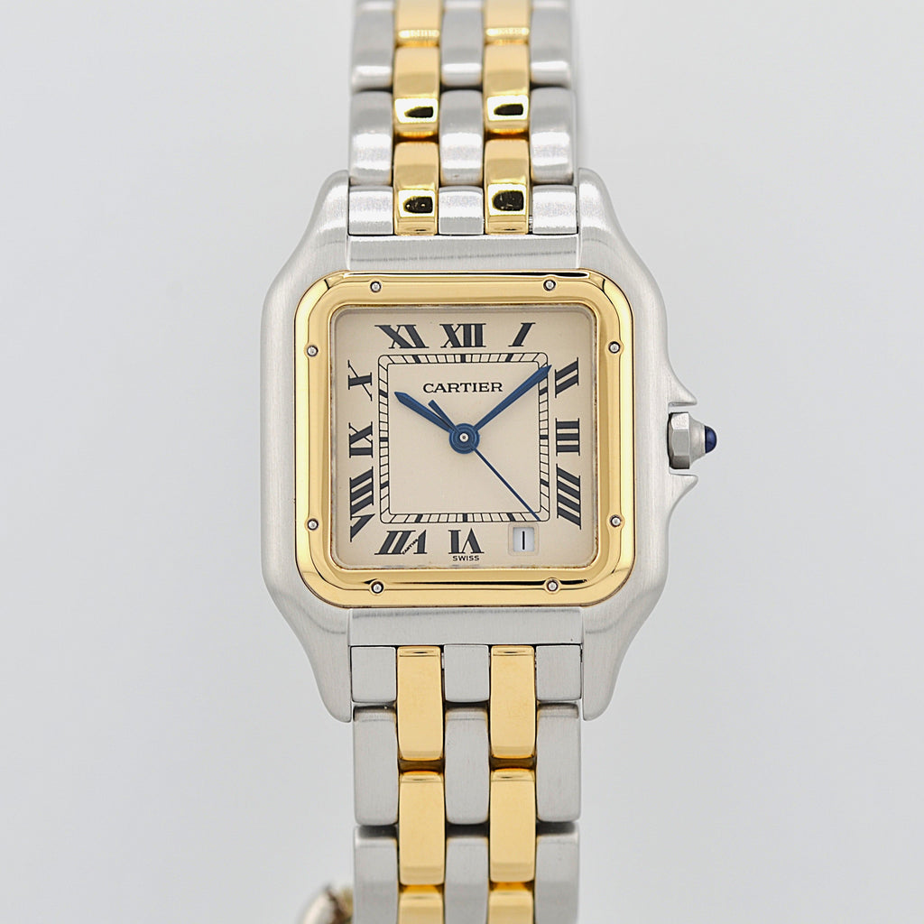 Cartier】カルティエ パンテールMM 2ロウ 18KYG×SS 付属品完備
