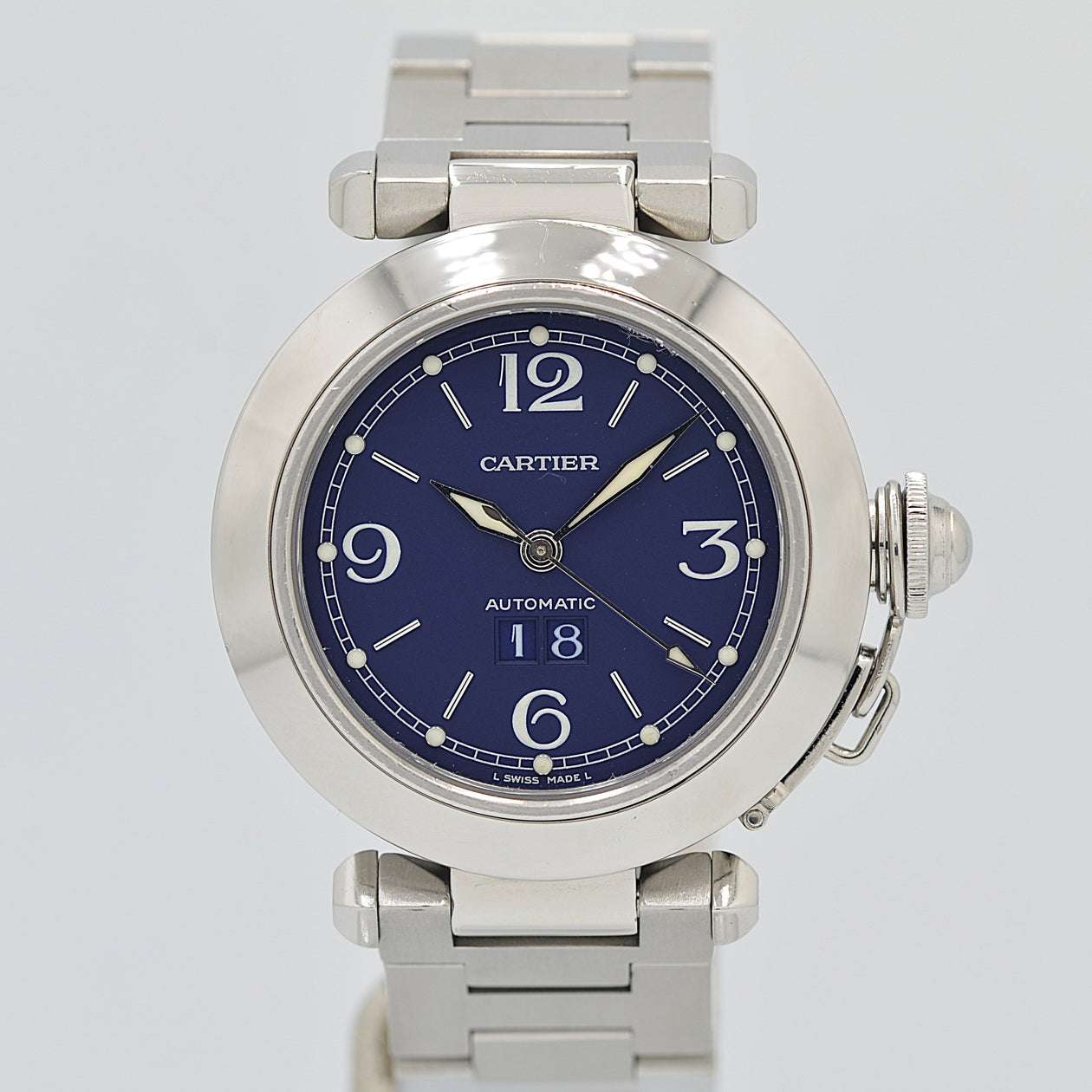 Cartier】カルティエ パシャC35 ビッグデイト Navy 