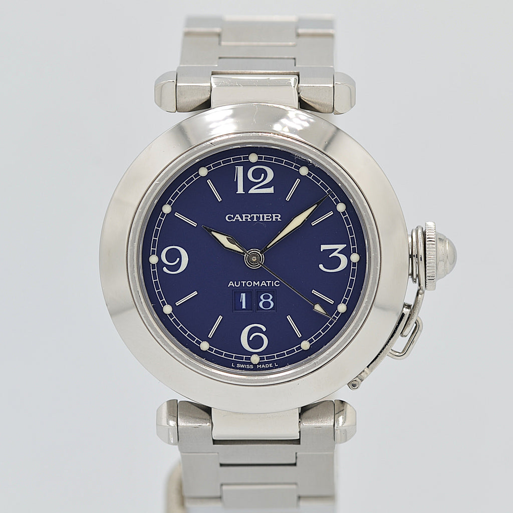 Cartier】カルティエ パシャC35 ビッグデイト Navy