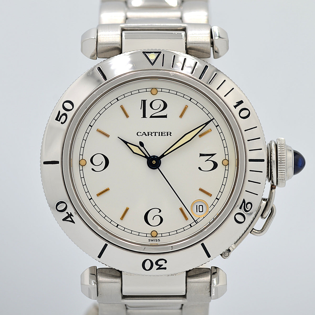 Cartier】カルティエ パシャC35 プロンジャー White12・3・6・9