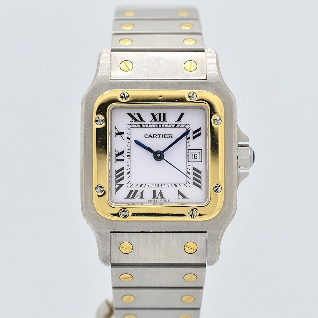 [Cartier] Cartier Santos Galbe LM 18K White Gold x Stainless Steel SWI