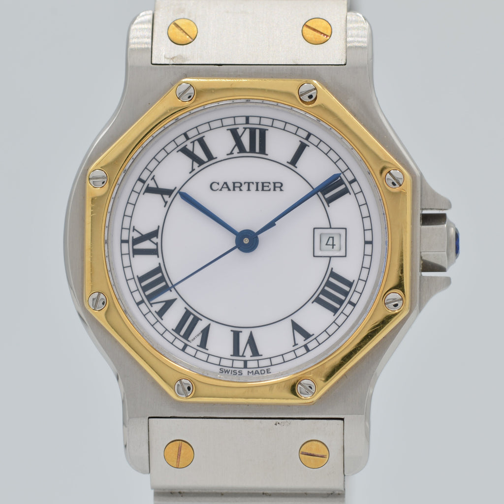 Cartier] Cartier Santos Octagon LM 18KYG x SS