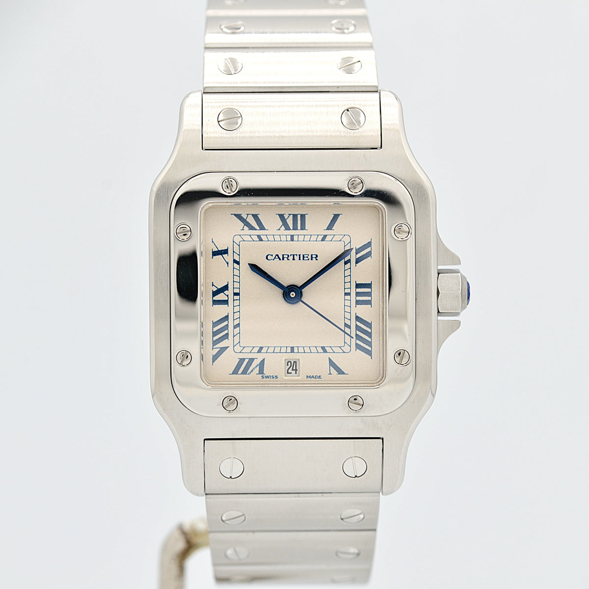 Cartier】カルティエ サントスガルベLM ブルーローマ カルティエ 