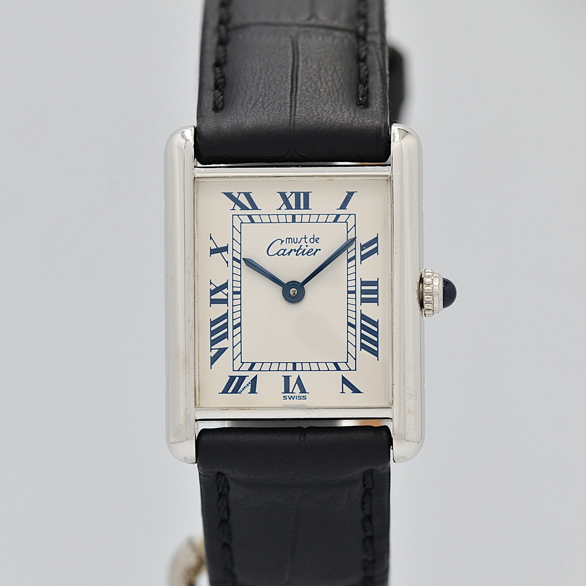Cartier】カルティエ マストタンク LMシルバーQZ 純正尾錠付き