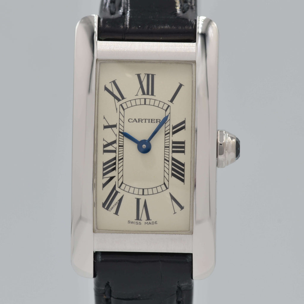 【Cartier】カルティエタンクアメリカン SM 18KWG 純正18KWG尾錠付き
