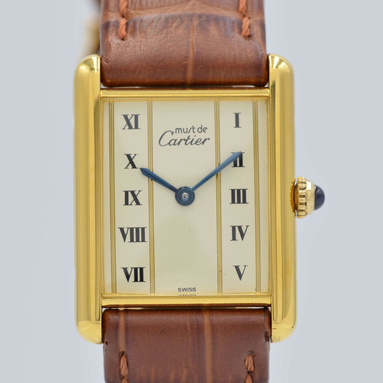 Cartier】カルティエマストタンク LM縦ローマ 純正尾錠付き 