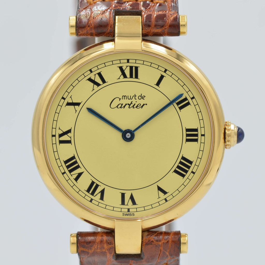 T252 カルティエ マストヴァンドームLM アイボリー1920 クォーツ Cartier】カルティエ マストヴァンドーム LMアイボリーローマ デッド