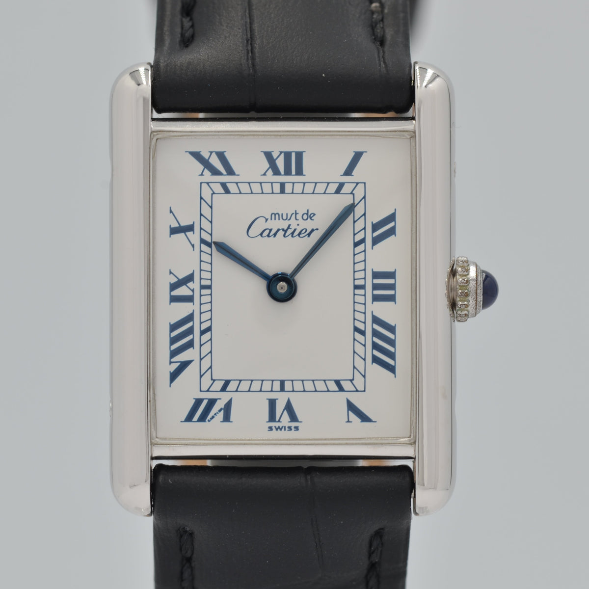 Cartier】カルティエ マストタンク LMシルバーQZ 純正尾錠付き