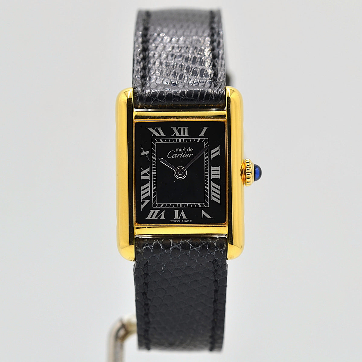 Cartier】カルティエ マストタンク SM ブラックローマ 手巻き 永久 
