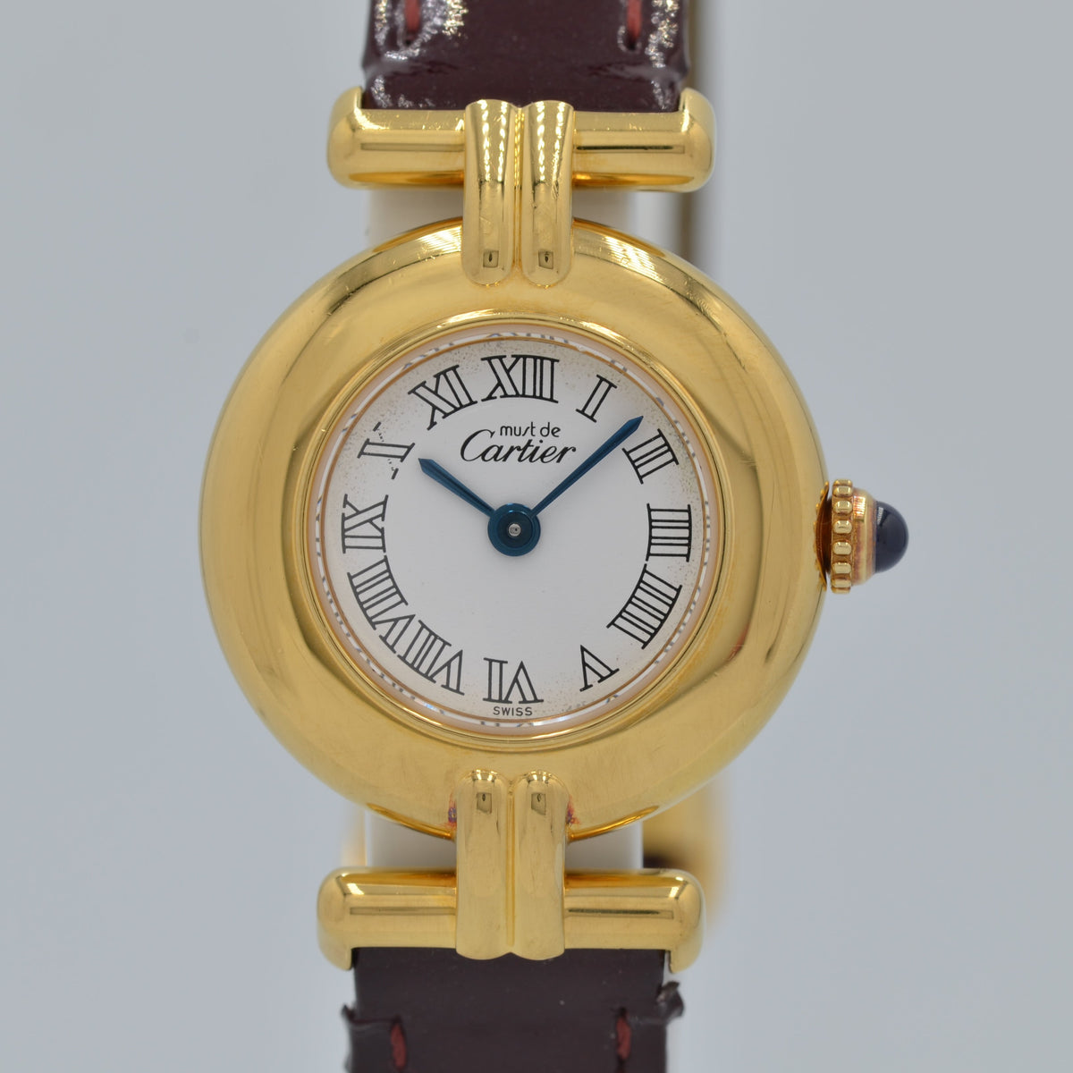 Cartier】カルティエ マストコリゼ GPホワイトローマ 純正Dバックル付き