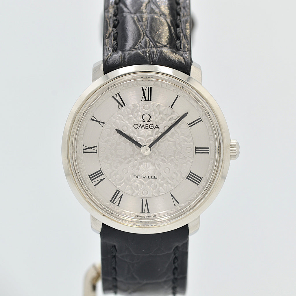 OMEGA] Omega De Ville SS Round Flower Dial with genuine buckle