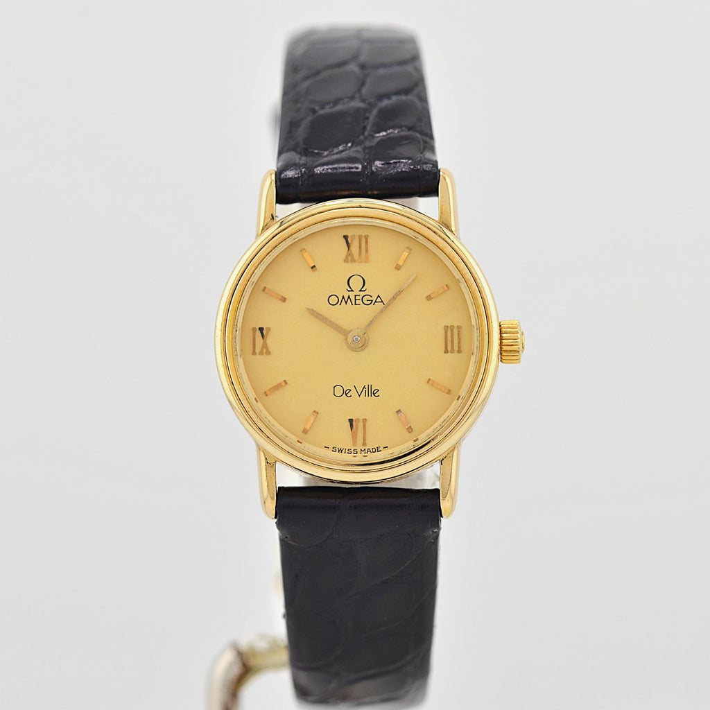 Vintage OMEGA DEVILL オメガデビル 純正尾錠 GP SS OMEGA】オメガ デヴィル GP ラウンド Gold アップライトローマ 純正
