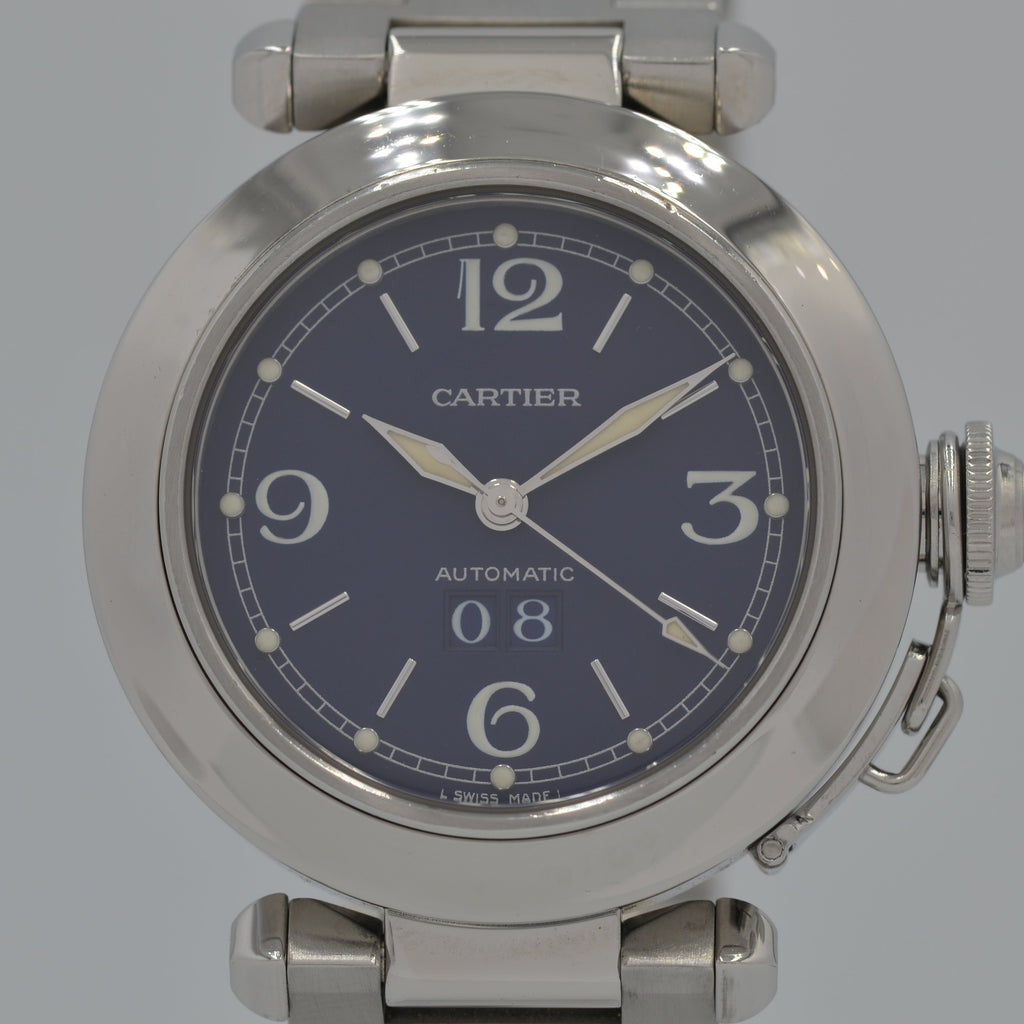 フウチャン　　Cartier自動巻パシャCビッグデイトネイビー Cartier】カルティエパシャC35 ビッグデイトNavy