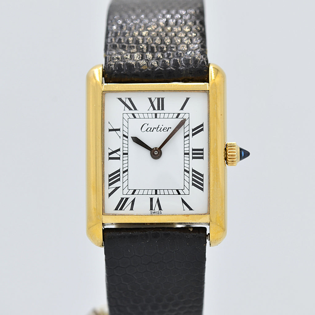 Cartier】カルティエ マストタンクLM ホワイトローマ 手巻き Pre-must
