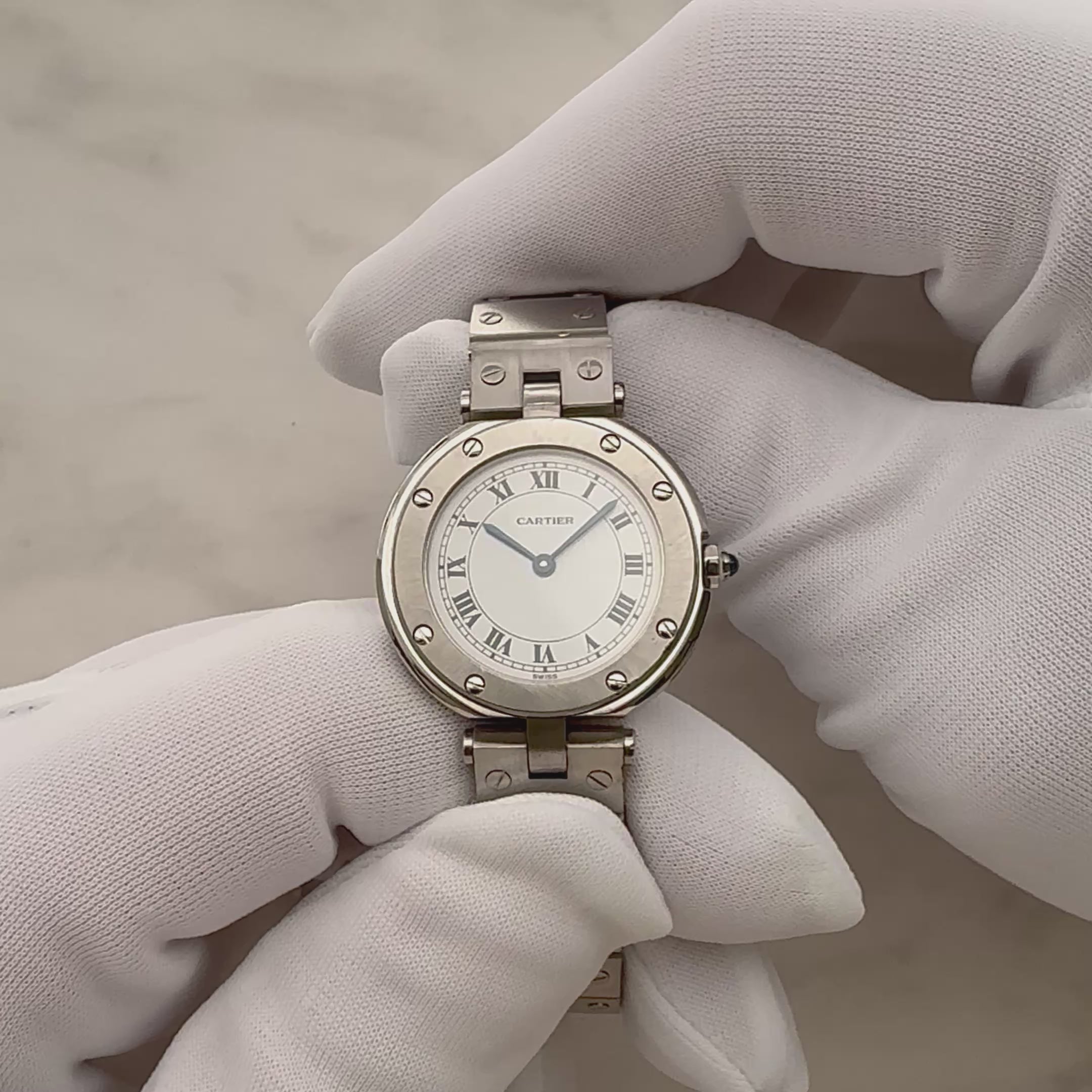 【Cartier】カルティエ サントスヴァンドームSM ステンレス カルティエコンプリートサービス済み