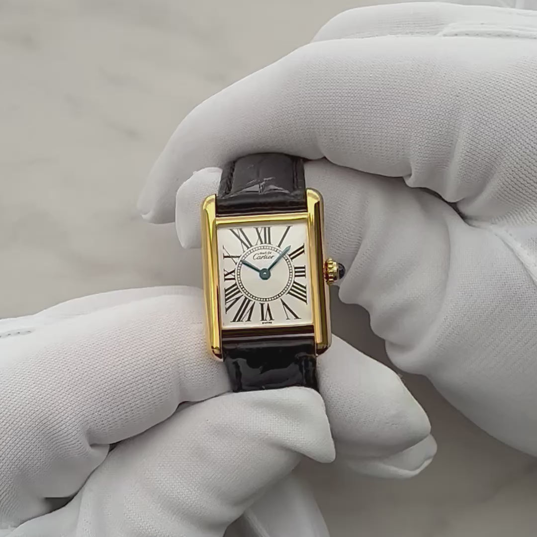 【Cartier】カルティエ マストタンクSM オパラン 純正Dバックル付き