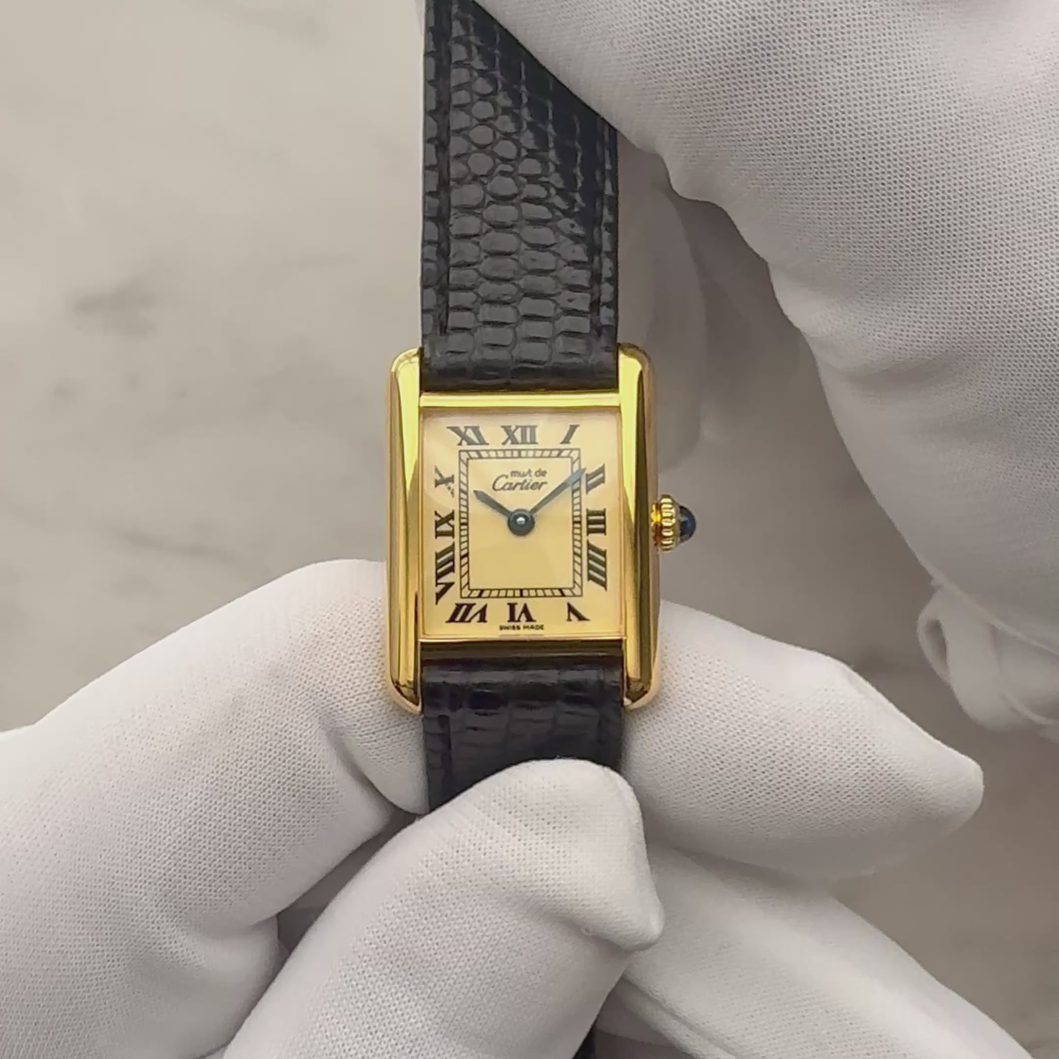 [Cartier] Cartier Must Tank SM Ivory Roman Manual Winding with Lifetime Warranty