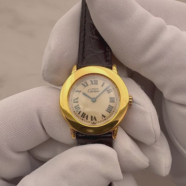 Cartier】カルティエ マストロンドSM アイボリーローマ 純正尾錠付き