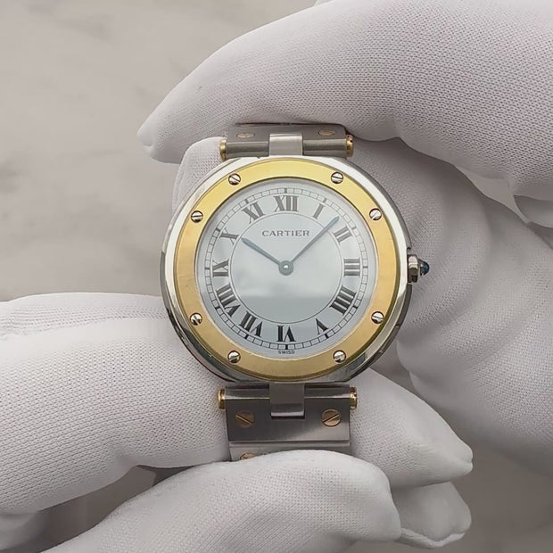 Cartier】カルティエ サントスヴァンドームLM 18KYG×SS カルティエ