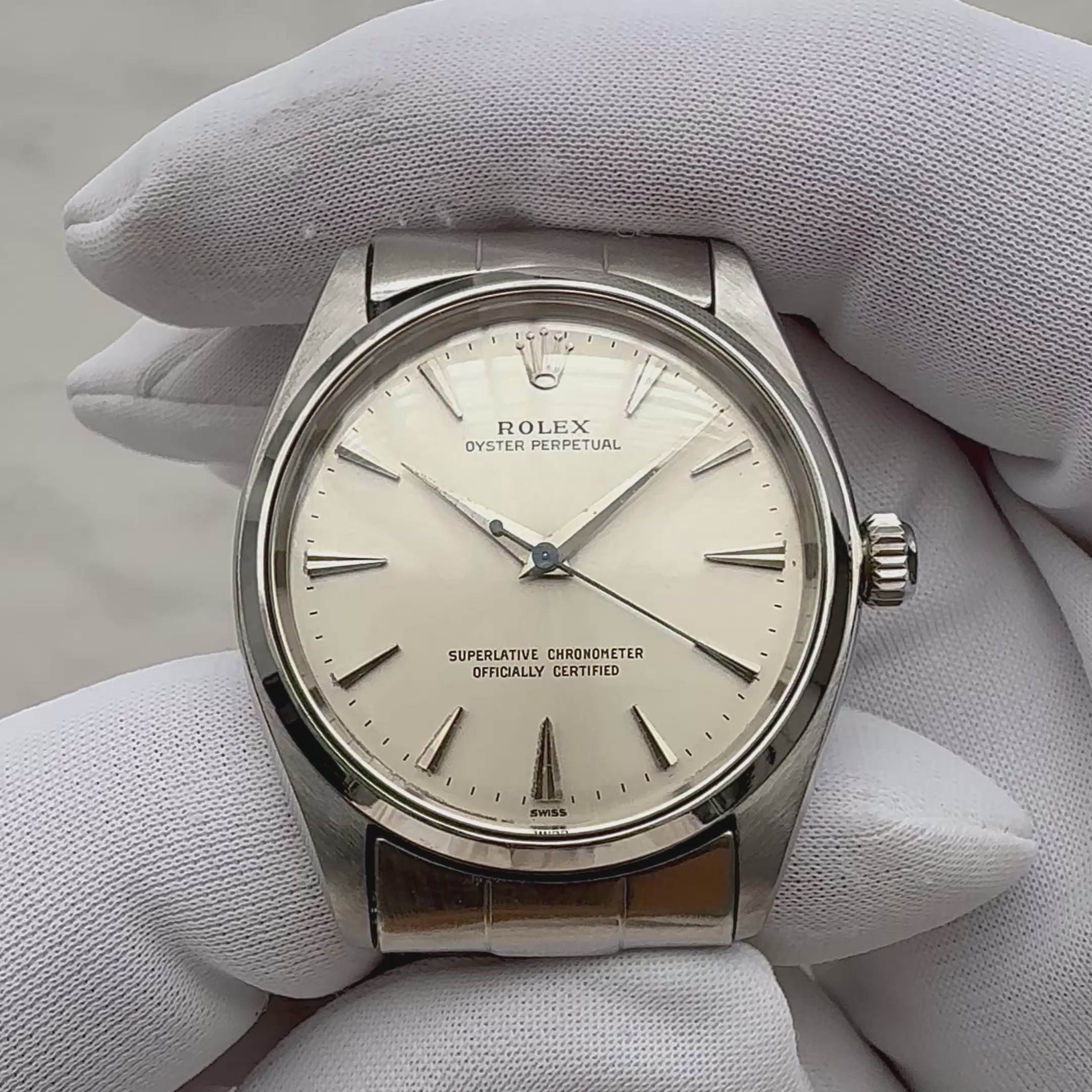 【ROLEX 】ロレックス オイスターパーペチュアルRef.1002 Silver クサビインデックス 1960年製