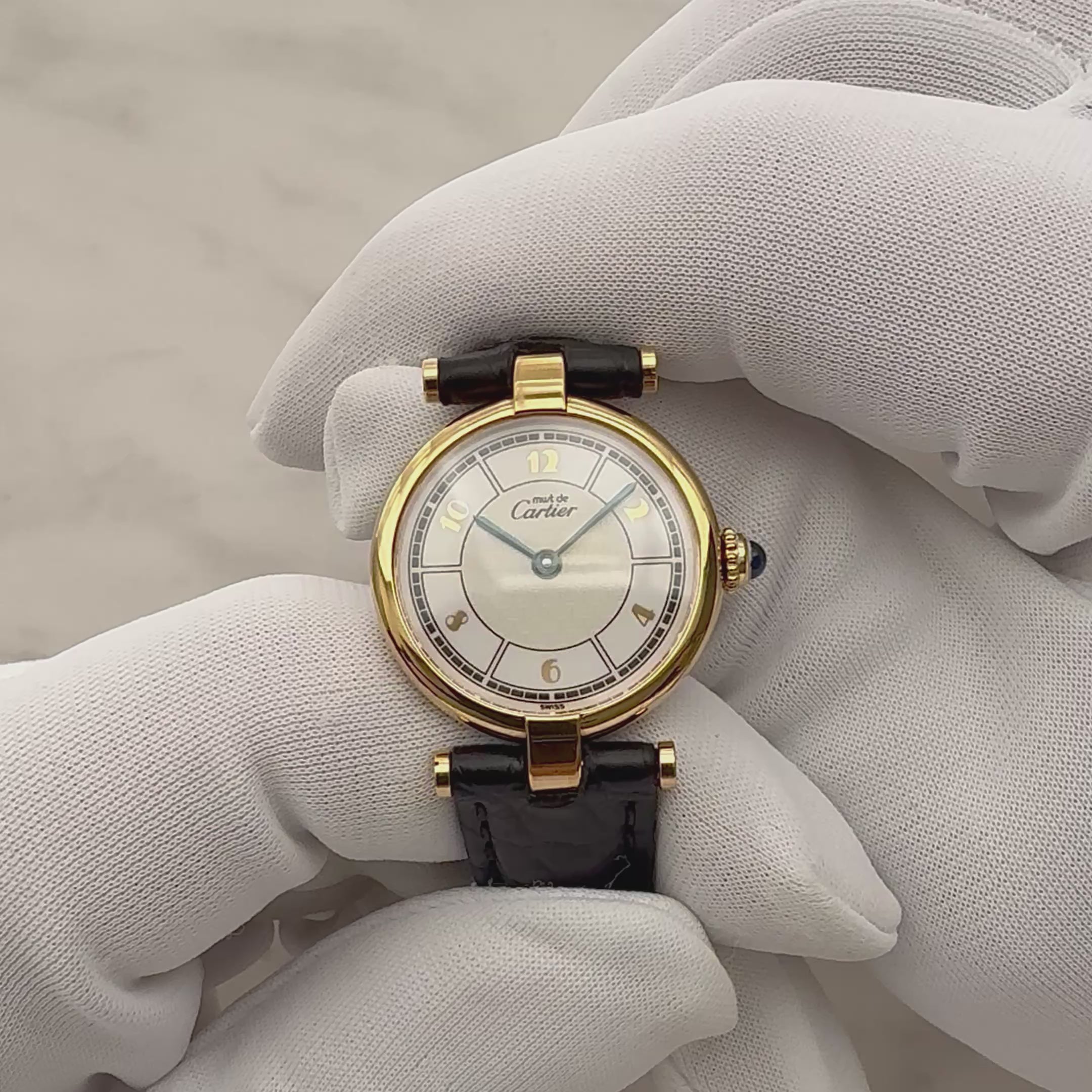 【Cartier】カルティエ マストヴァンドームSM 飛びアラビア 純正Dバックル付き