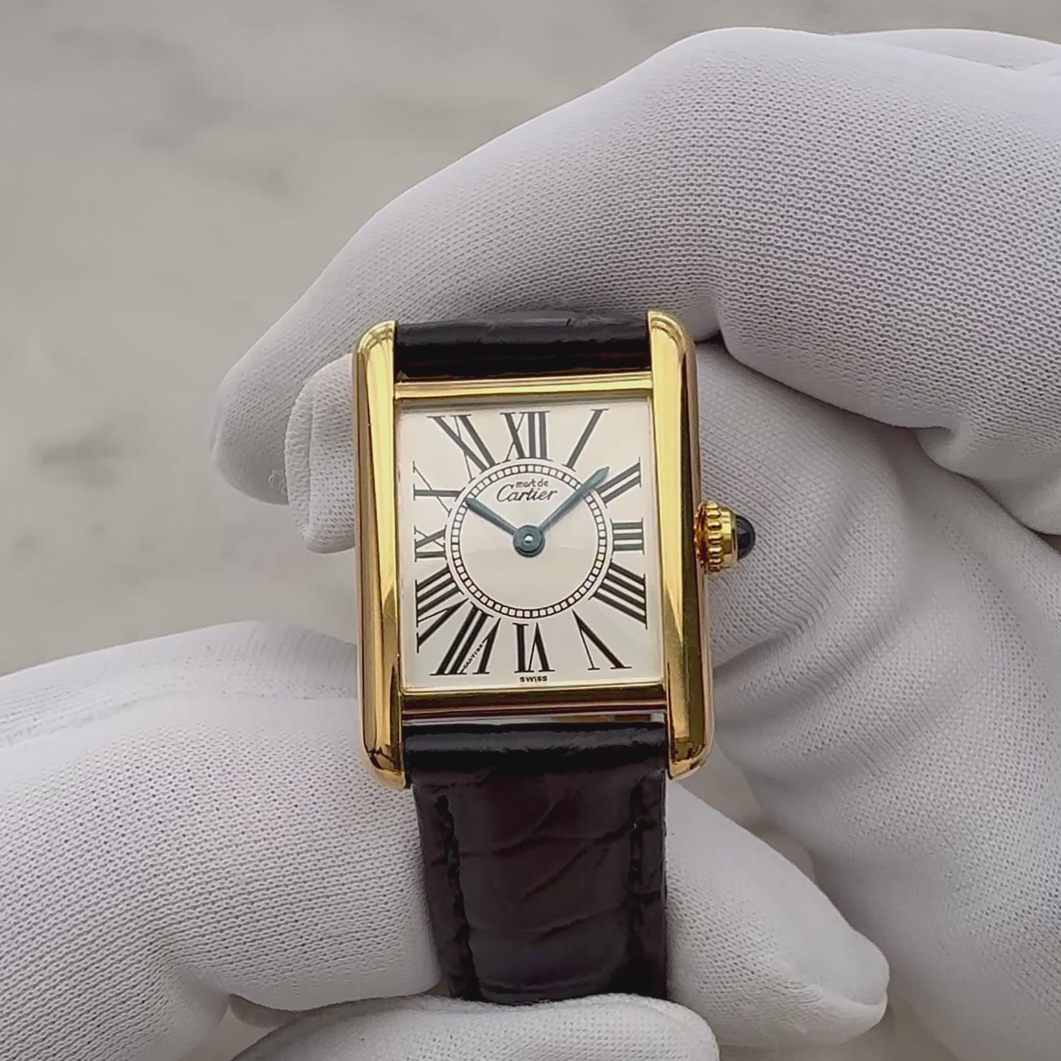 【Cartier】カルティエ マストタンク SM オパラン 純正Dバックル付き