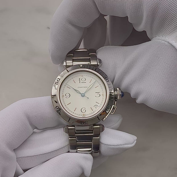 Cartier】カルティエ パシャC35 プロンジャー White12・3・6・9