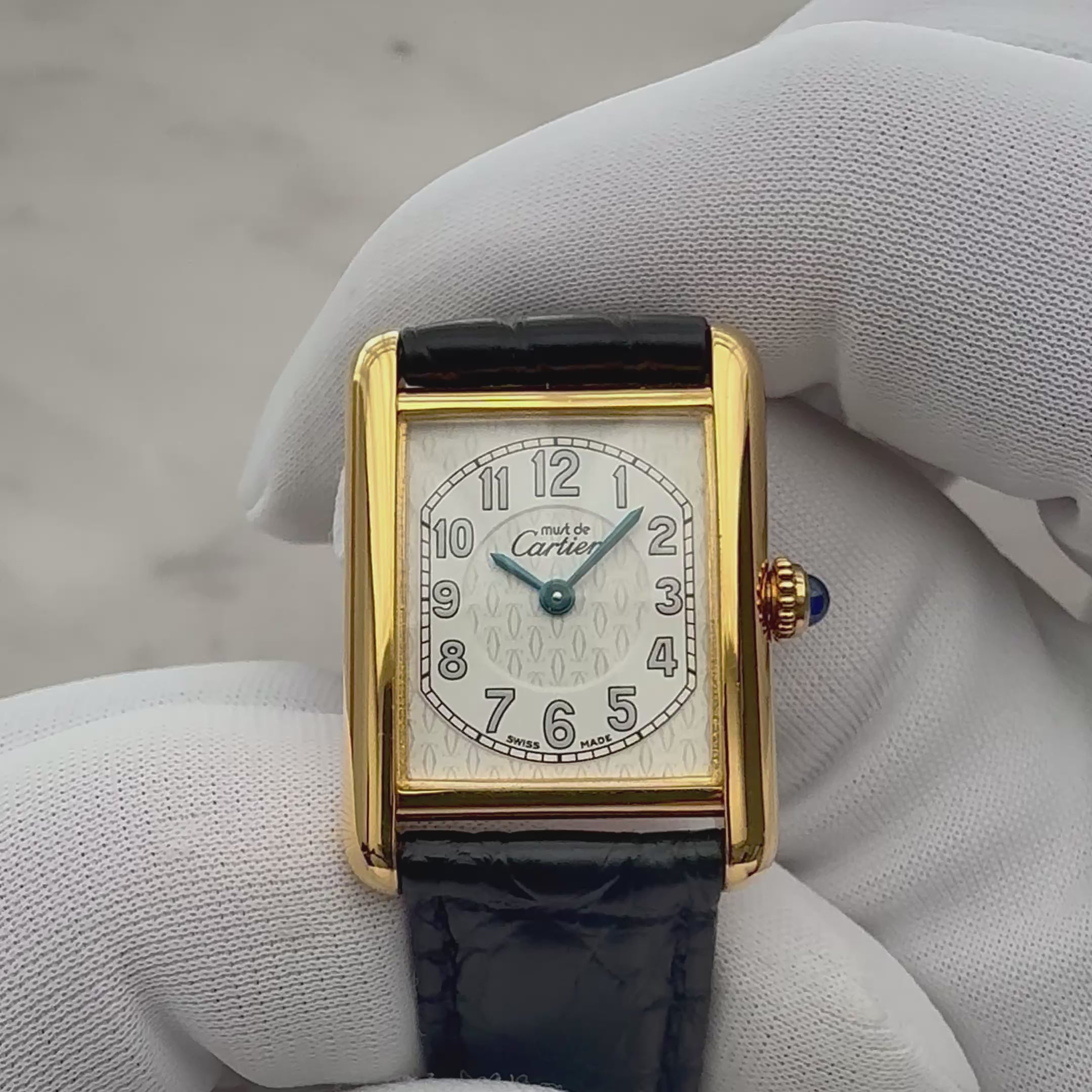【Cartier】Cartier Must Tank SM, late model, telephone dial, with original deployant buckle